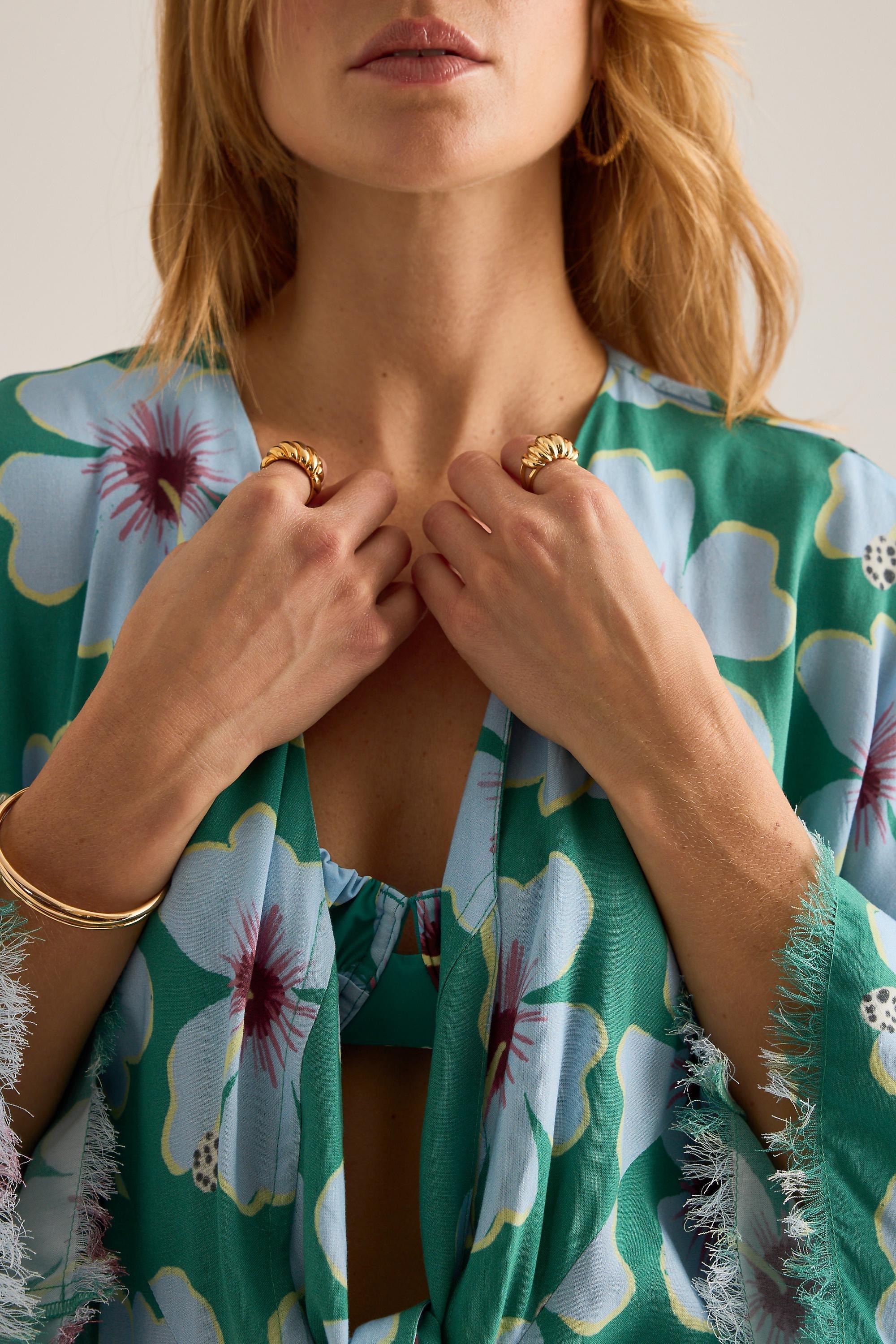 Wild Lovers Stripe Ruffle Cover-Up, Multicolour, Green, large image number 2