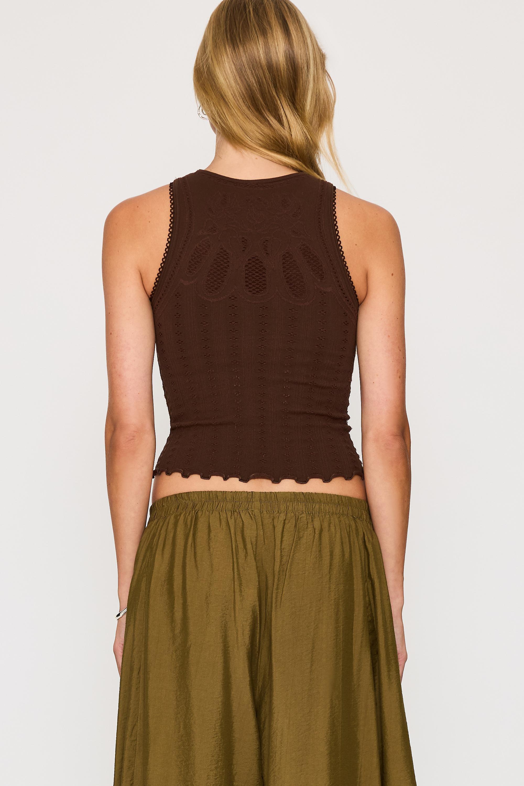 Lyrebird Seamless High-Neck Tank Top, Brown, Brown, large image number 5