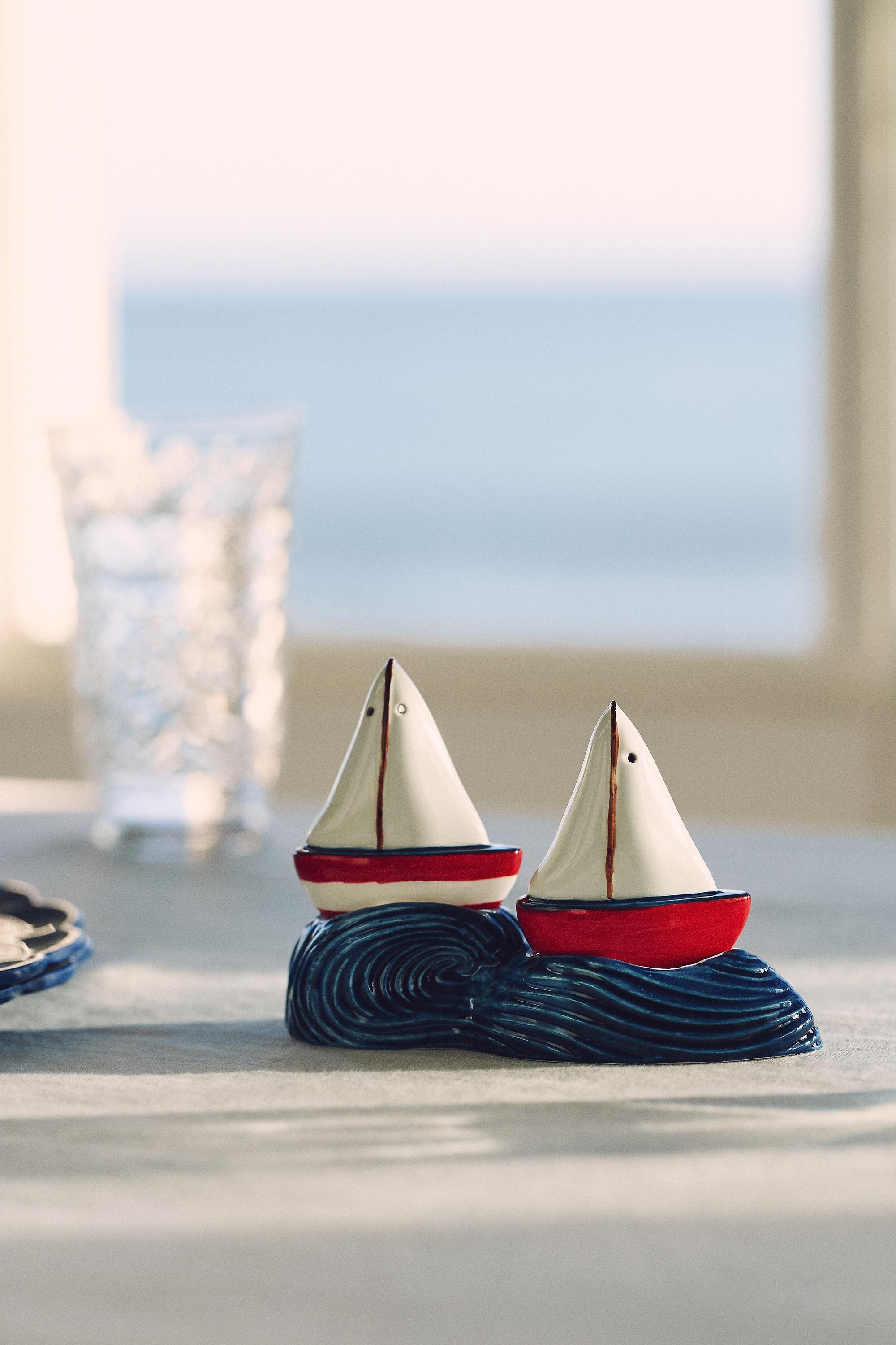 Maritime Stoneware Salt And Pepper, Navy, Navy, large image number 0