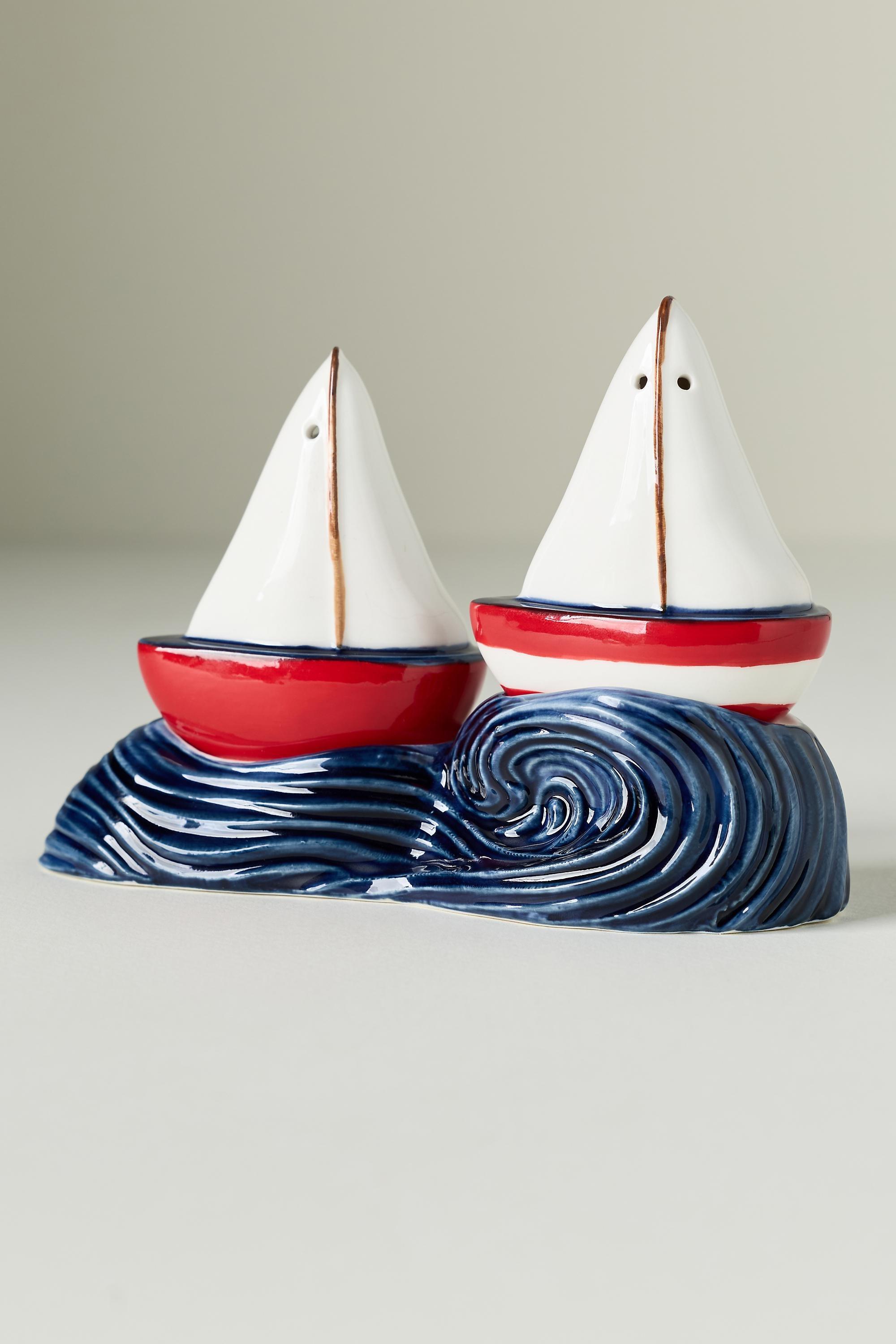 Maritime Stoneware Salt And Pepper, Navy, Navy, large image number 1