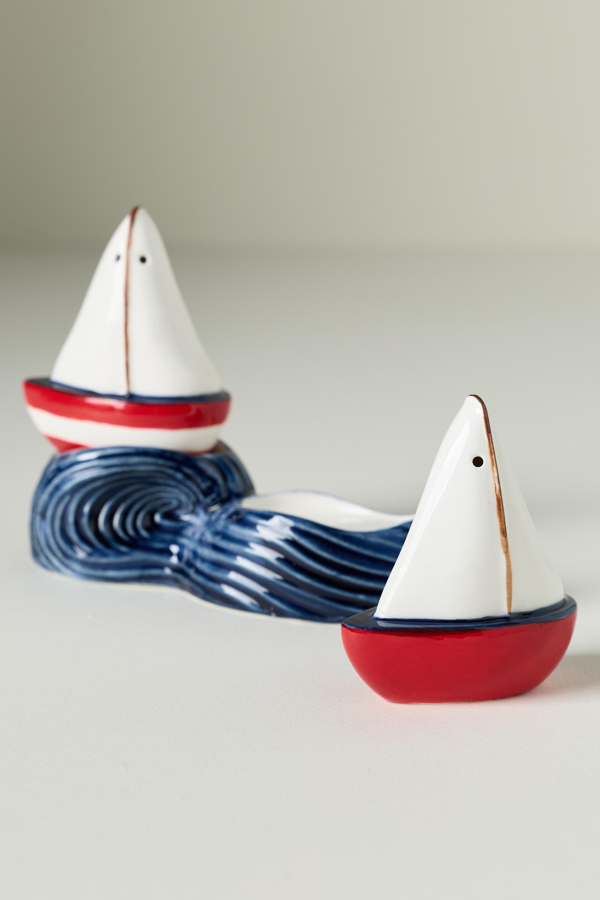 Maritime Stoneware Salt And Pepper, Navy, Navy, large image number 3