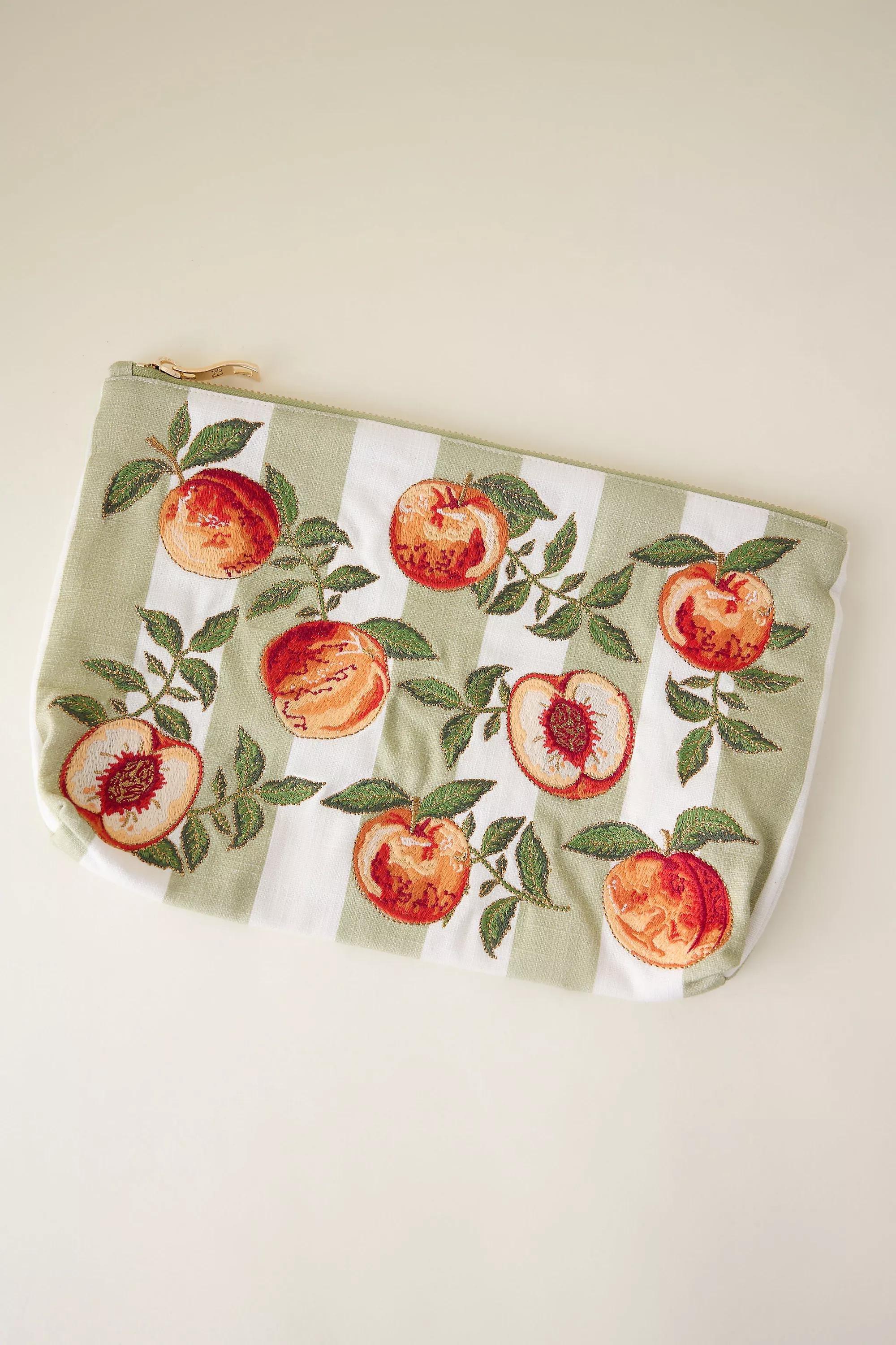 Elizabeth Scarlett X Anthropologie Peach Pouch, Green, A501_0030, large image number 1