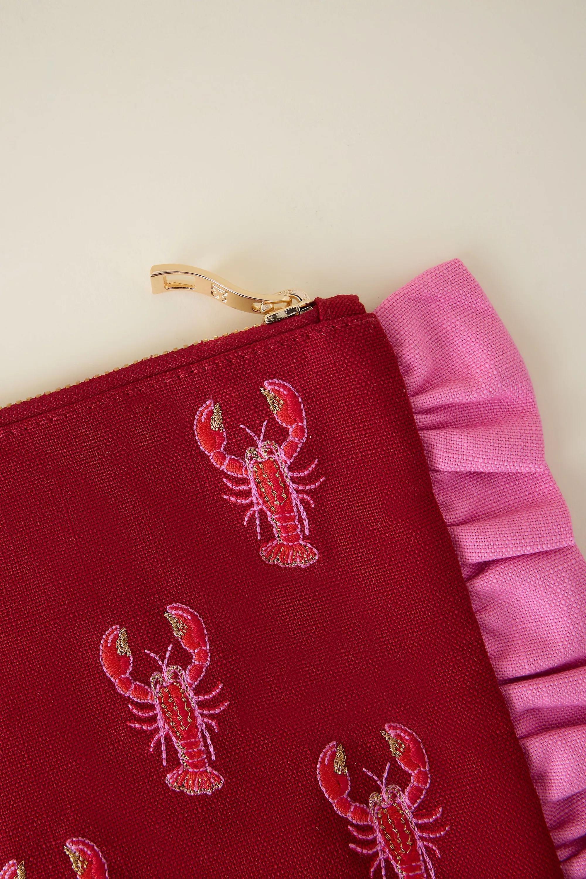 By Anthropologie Lobster Frill Pouch, Red, A501_0069, large image number 1
