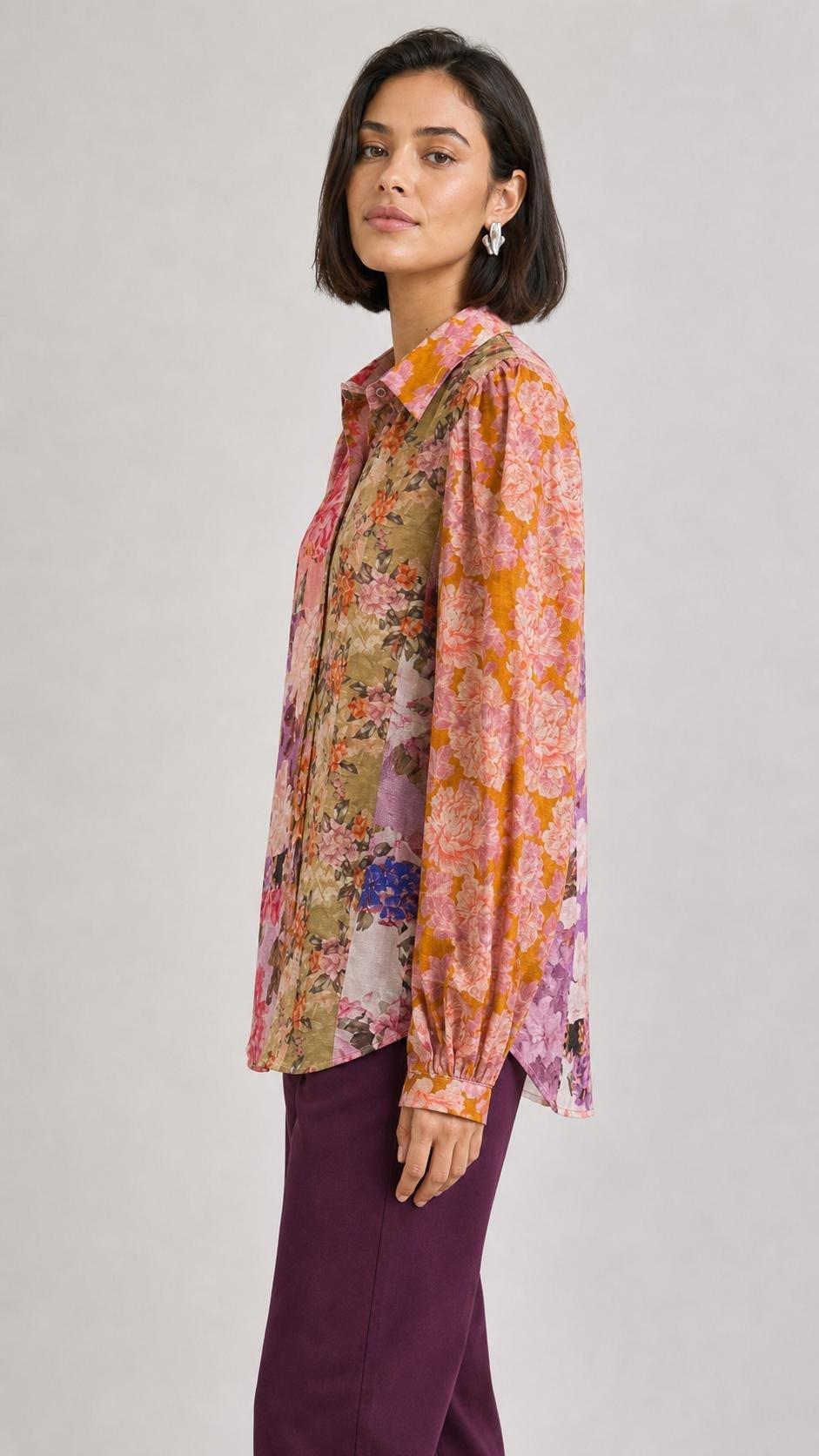 MULTICOLOUR Roving Patchwork Wrap Top, Women, Multicolour, large image number 2