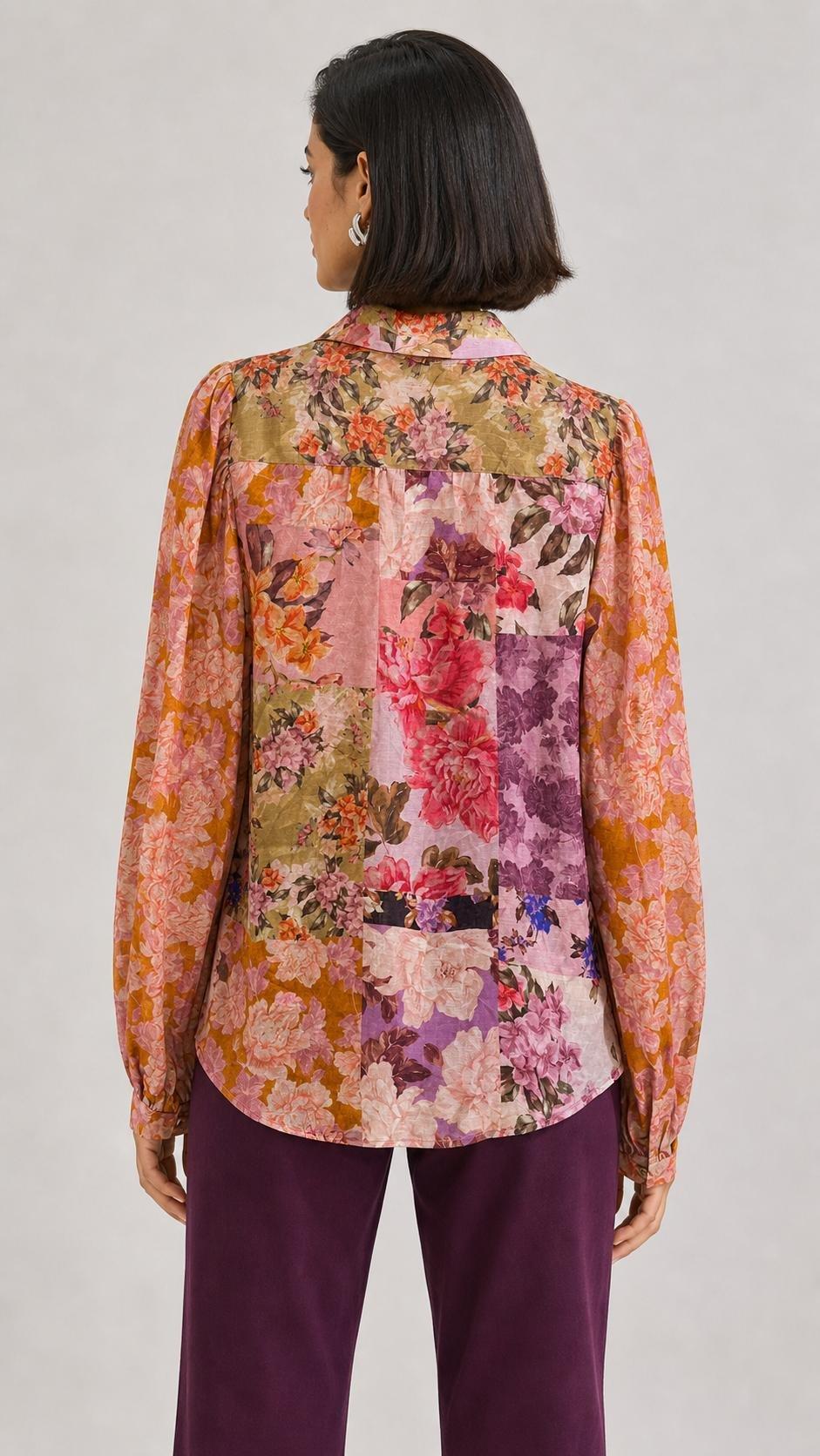 MULTICOLOUR Roving Patchwork Wrap Top, Women, Multicolour, large image number 3