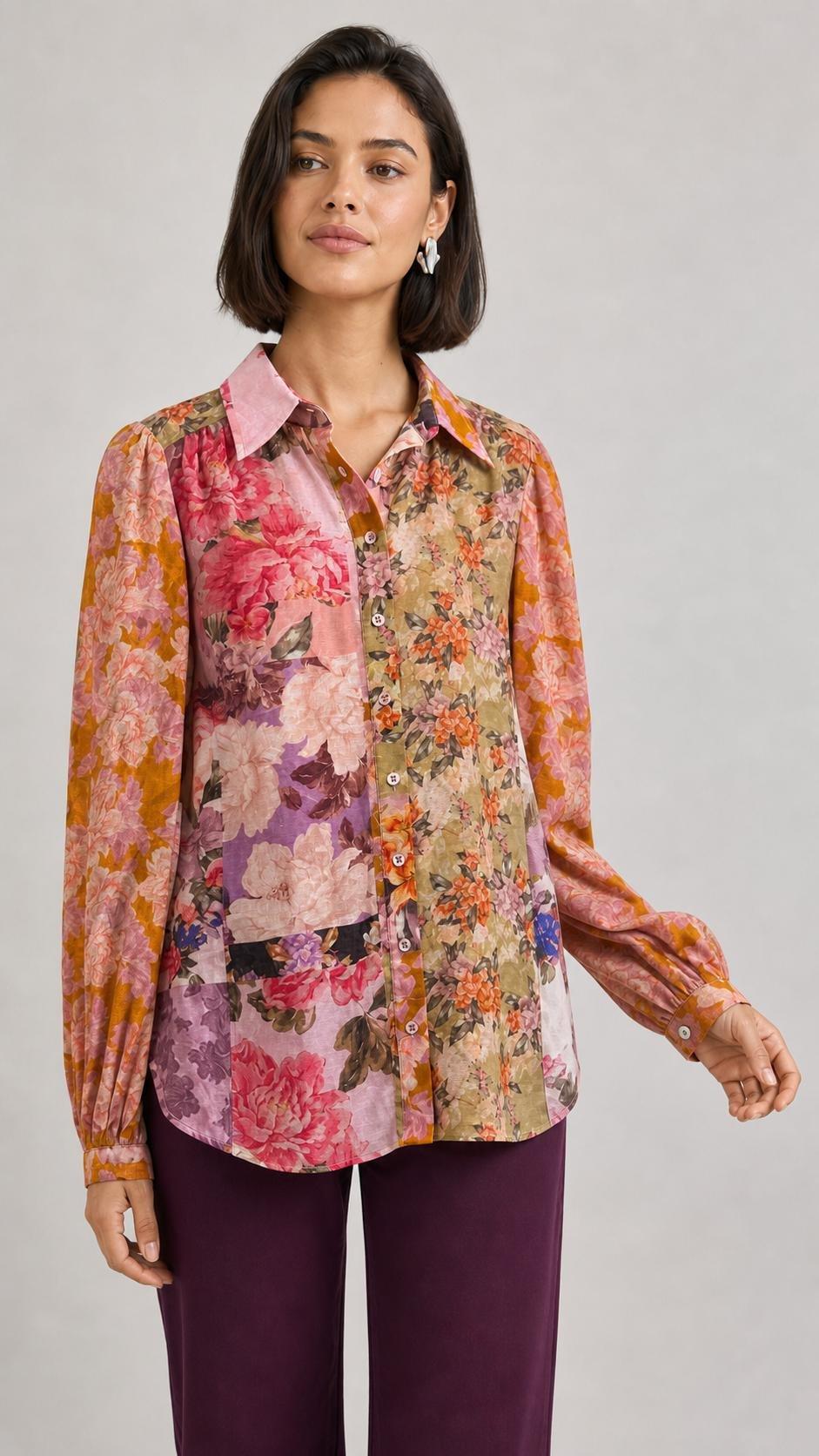 MULTICOLOUR Roving Patchwork Wrap Top, Women, Multicolour, large image number 4