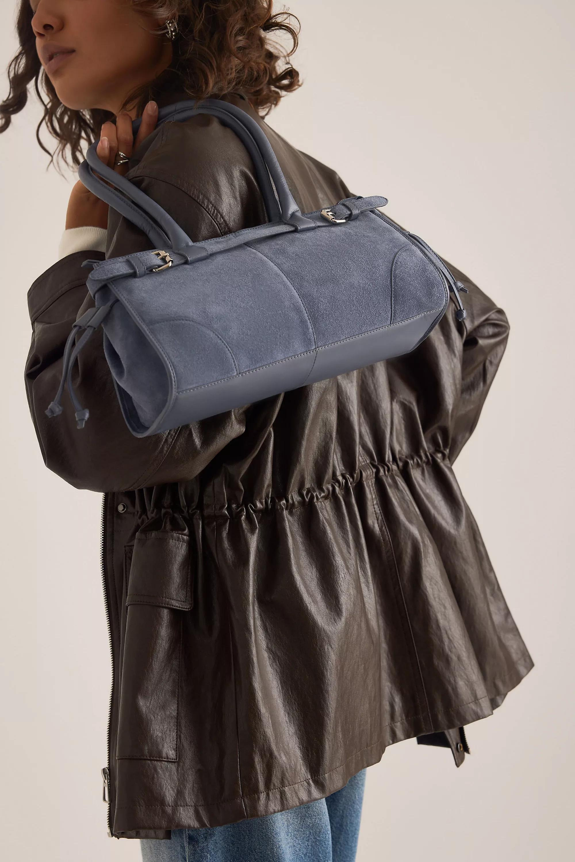 By Anthropologie East West Suede Buckle Bag, Blue, A501_0040, large image number 1