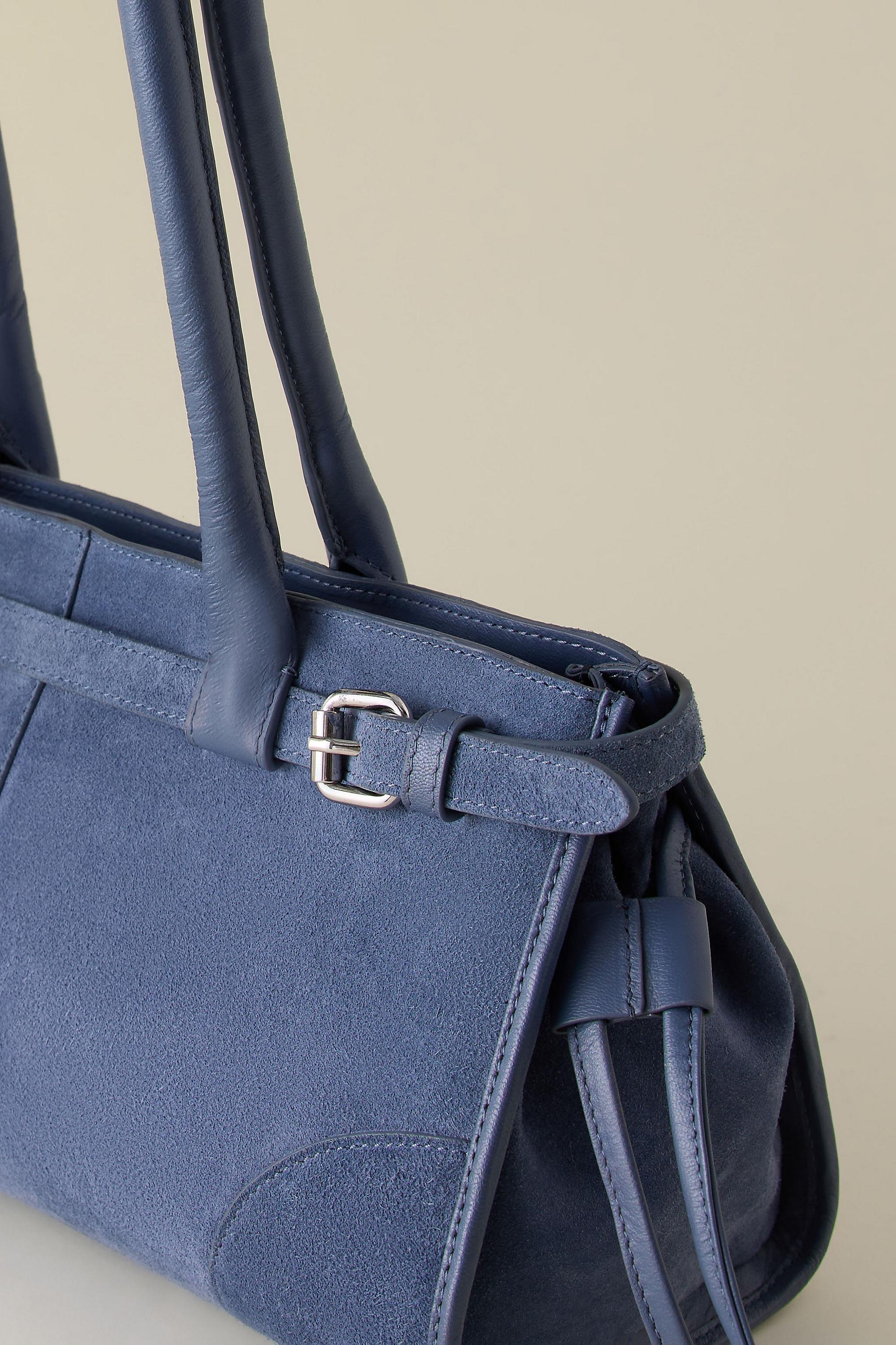 By Anthropologie East West Suede Buckle Bag, Blue, A501_0040, large image number 3