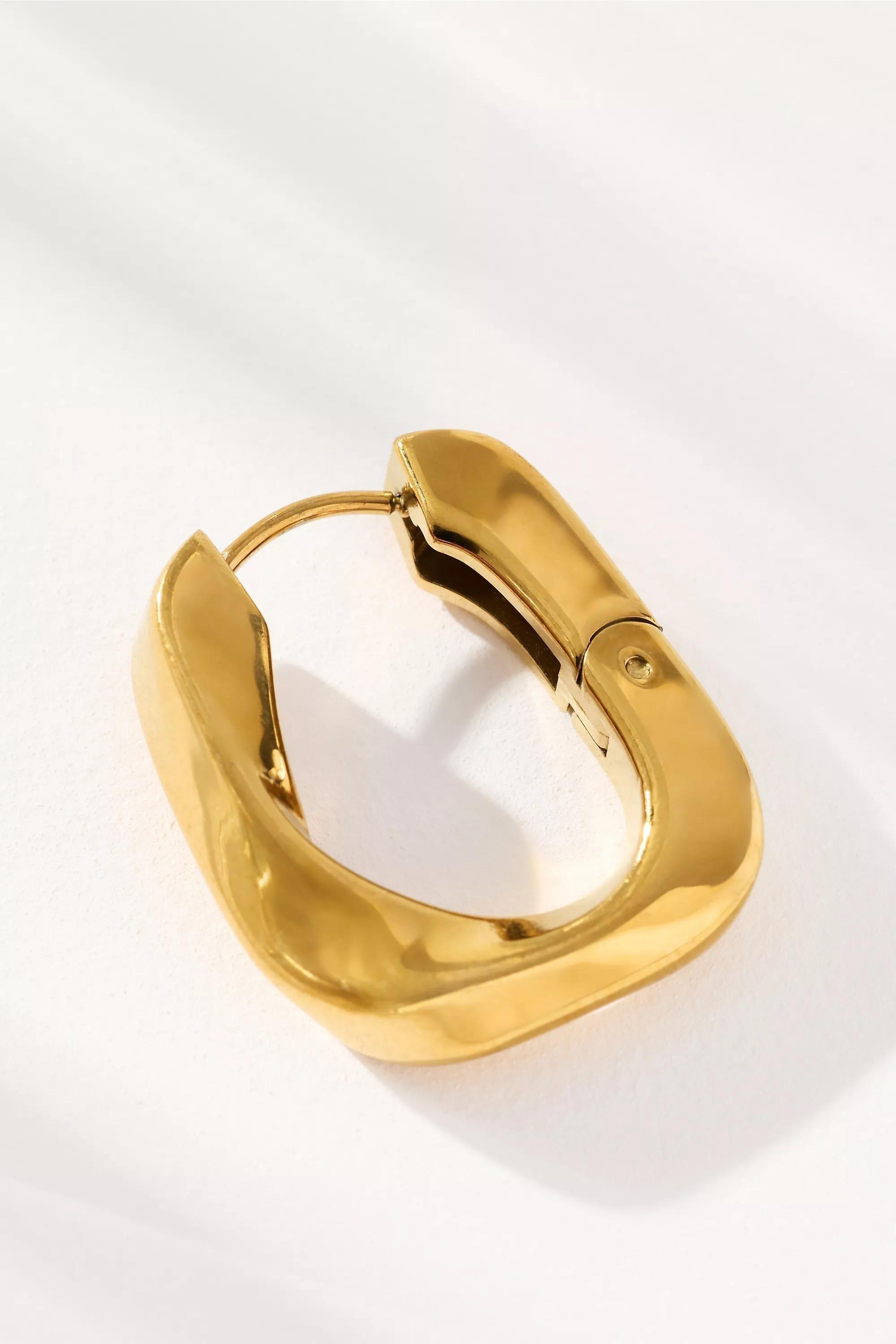 Classic Huggie Earrings, Gold, A501_0070, large image number 1