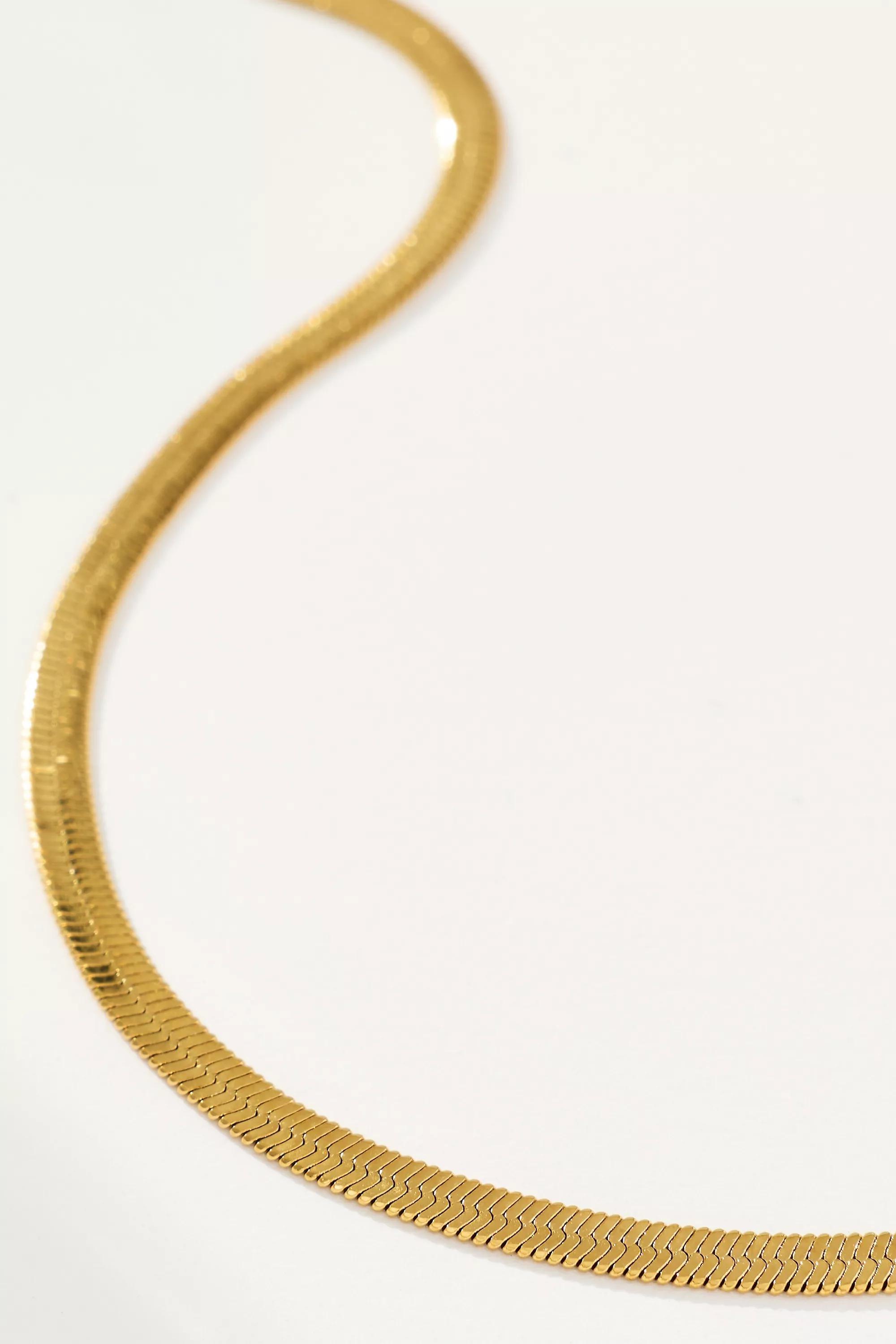 Water-Resistant Snake Chain Necklace, Gold, A501_0070, large image number 1