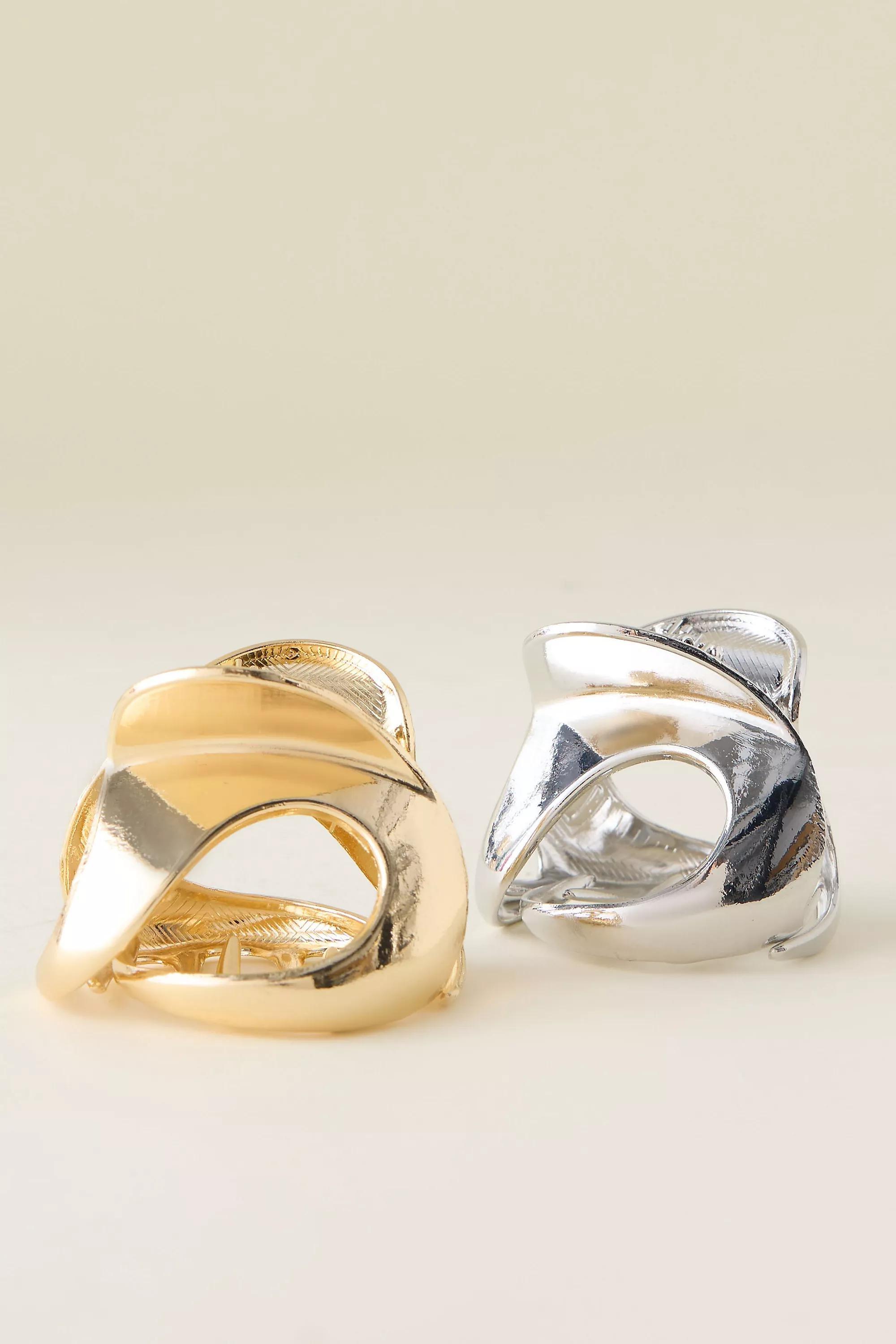 Mixed Metal Hair Claw Clips, Set Of 2, Multicolour, A501_0000, large image number 0