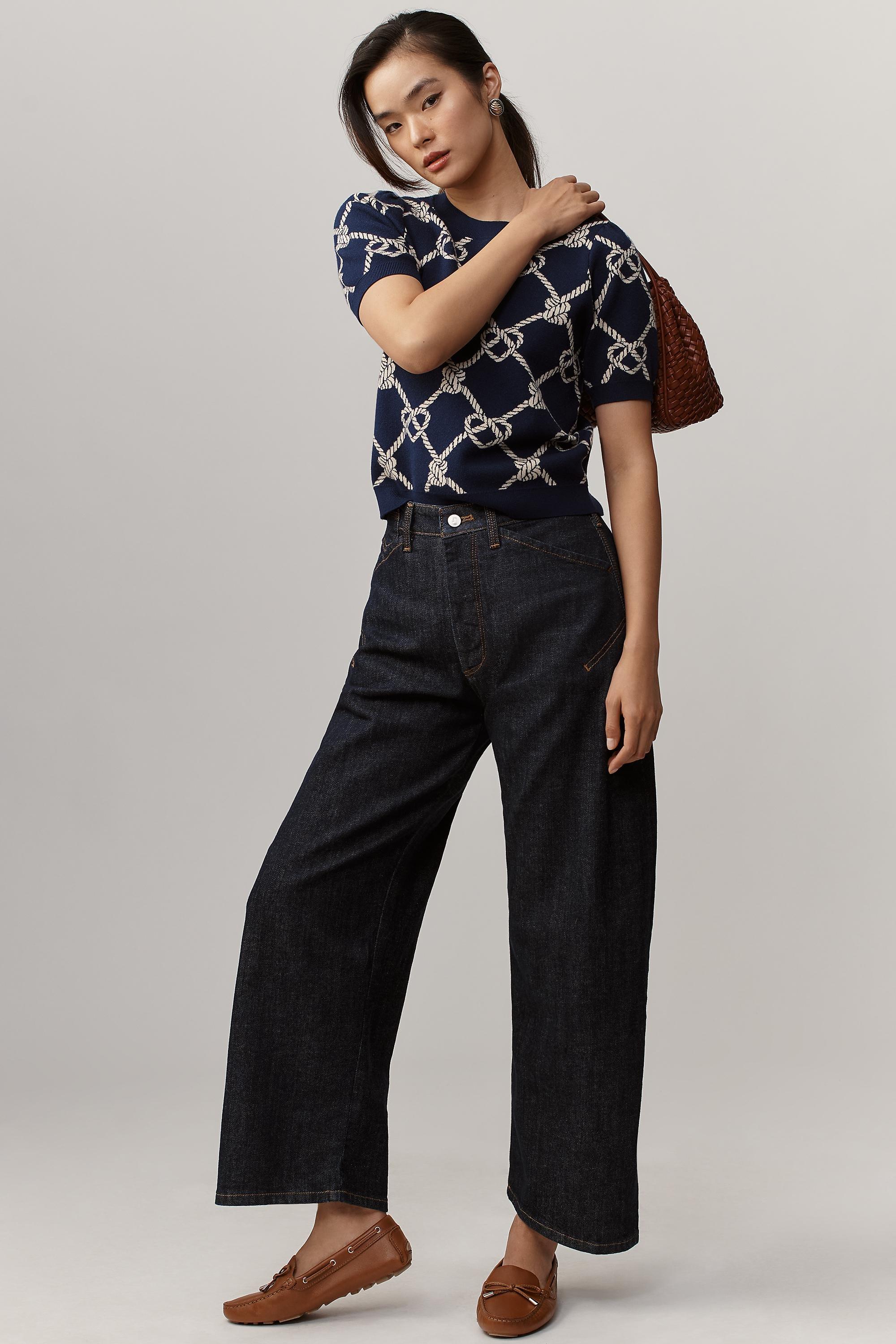 The Kayden High-Rise Carpenter Barrel Trousers By Pilcro, Blue, Blue, large image number 0