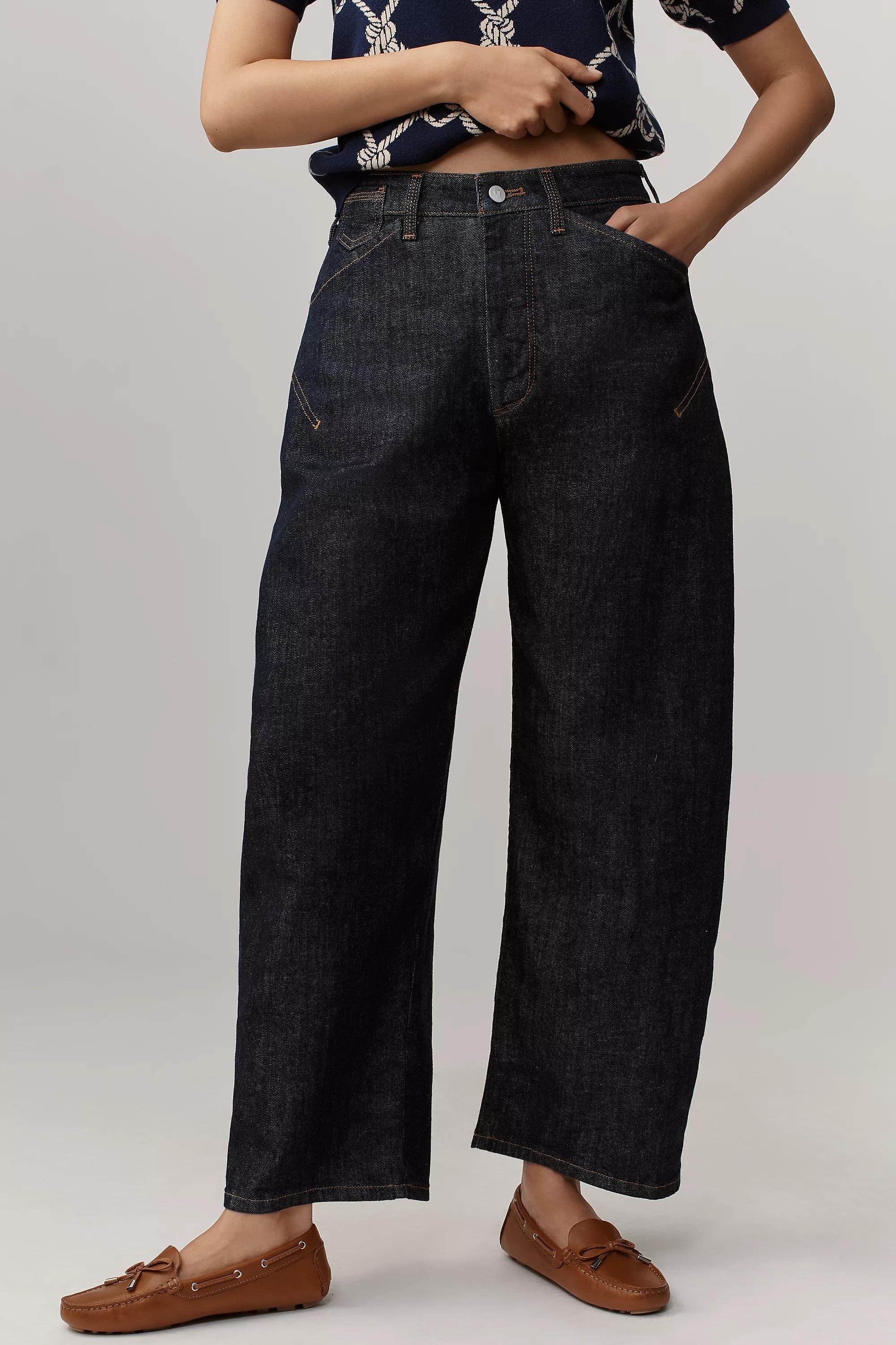 The Kayden High-Rise Carpenter Barrel Trousers By Pilcro, Blue, Blue, large image number 3