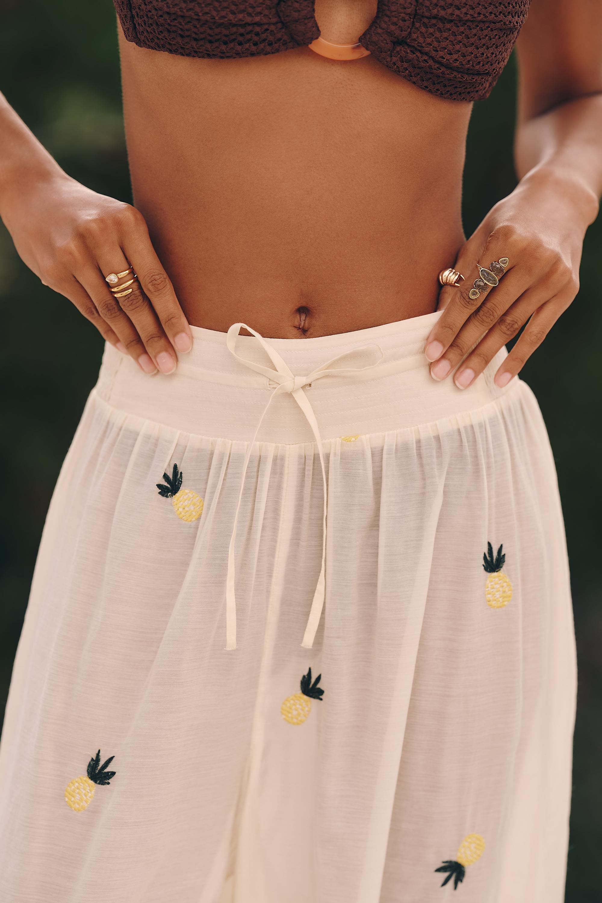 Celandine Smocked Balloon Trousers, Yellow, Yellow, large image number 2