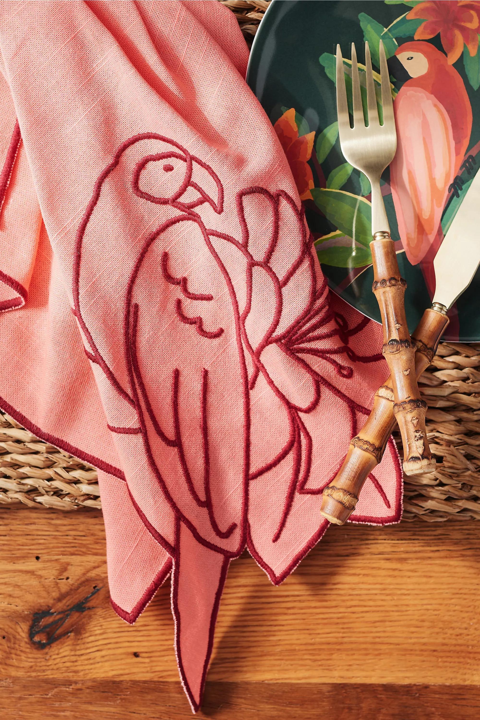 Farm Rio X Anthropologie Embroidered Napkin, Set Of 2, Pink, Pink, medium