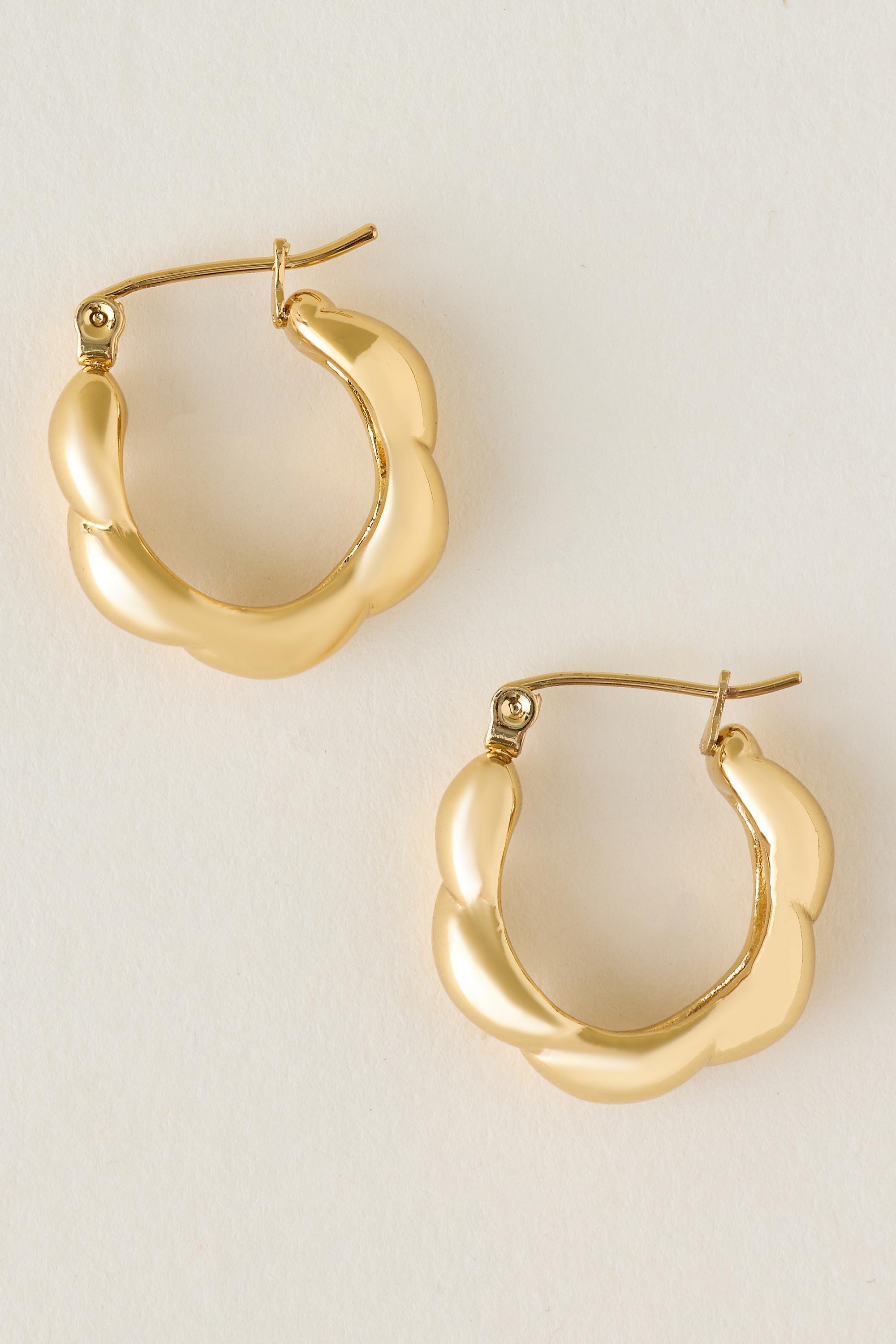 GOLD Water-Resistant Twisted Hoop Earrings, A501_0070, large image number 0