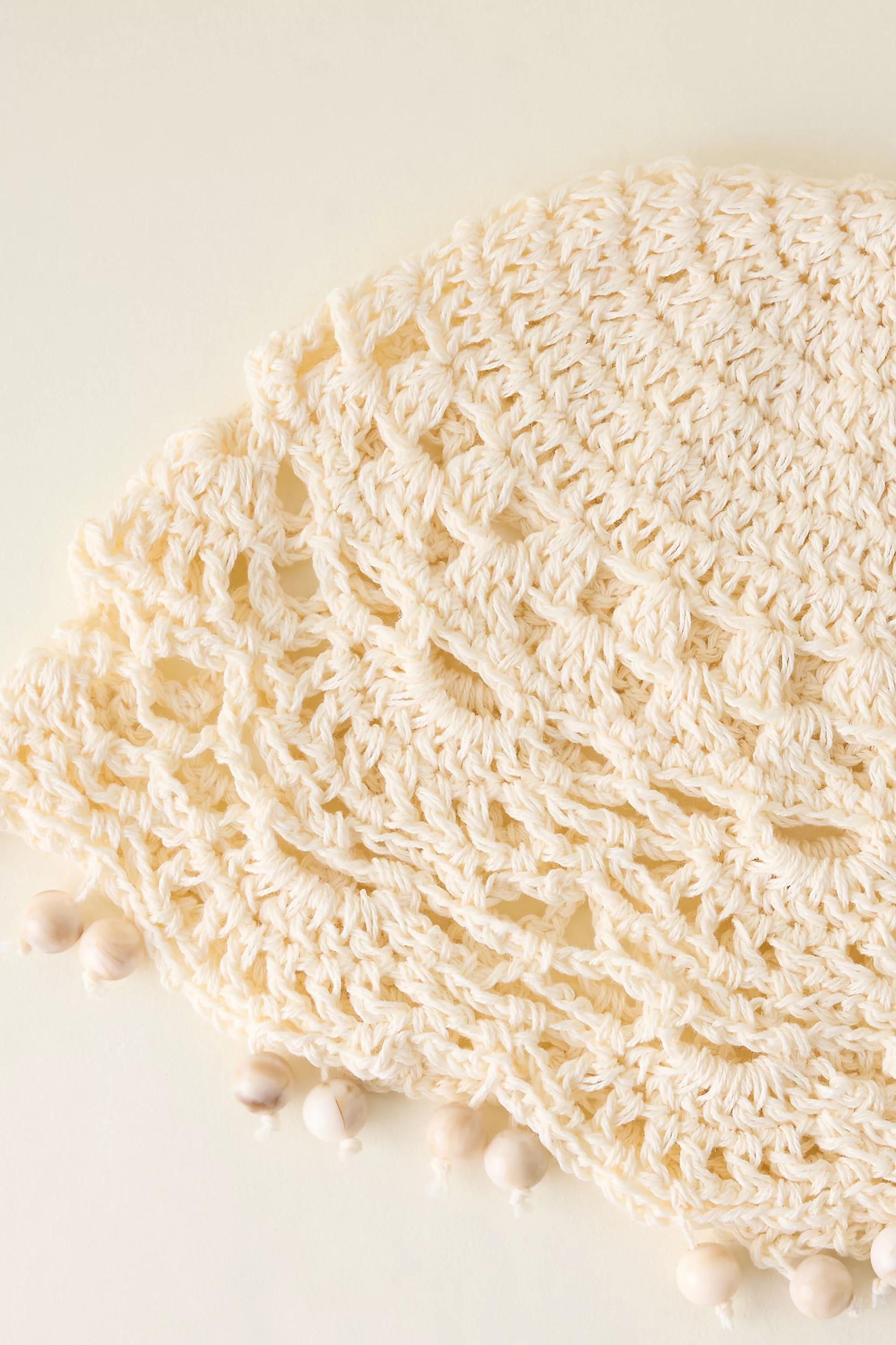 Crochet Beaded Skull Cap, White, Cream, large image number 2