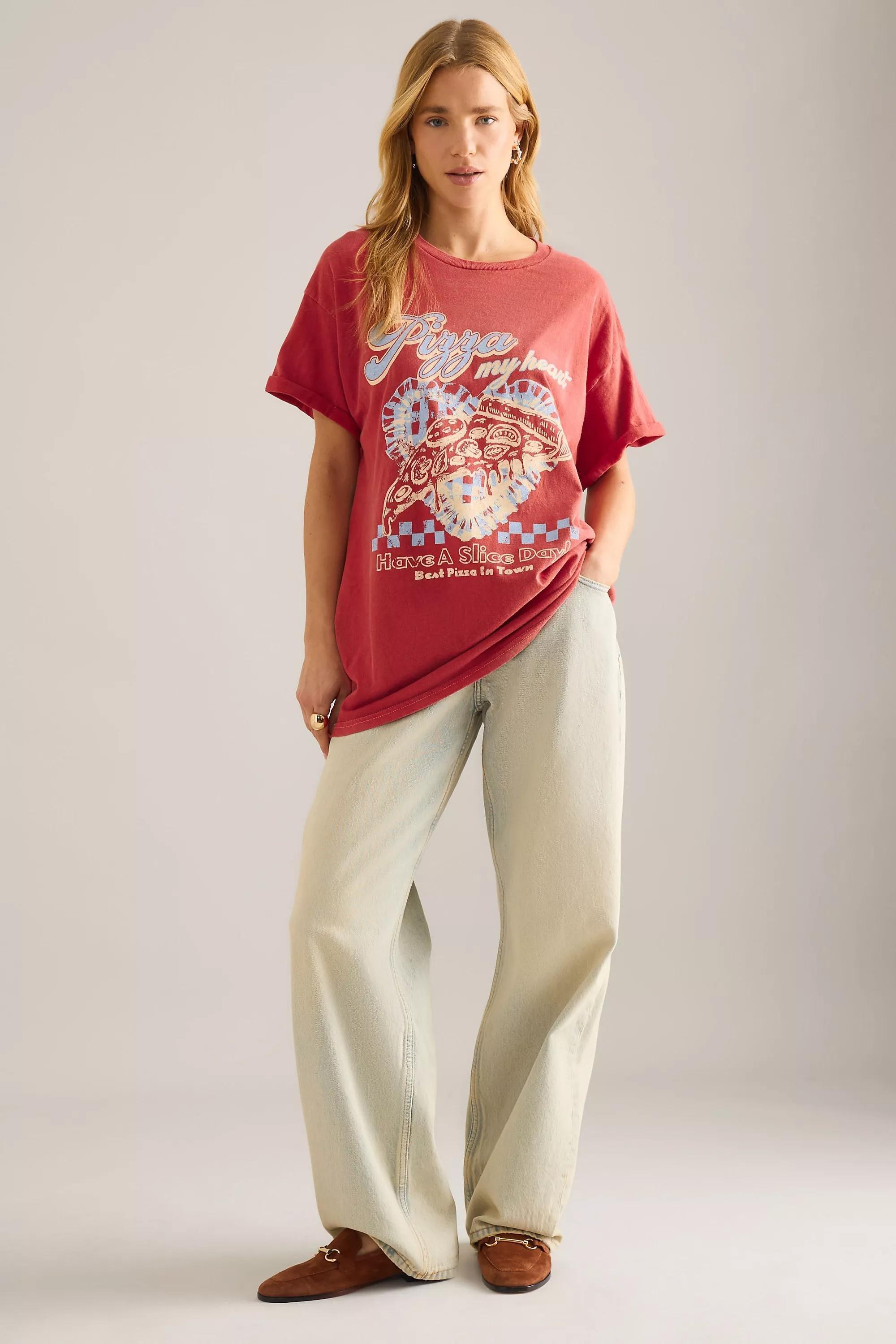 By Anthropologie Boyfriend T-Shirt, Red, A501_0060, large image number 2