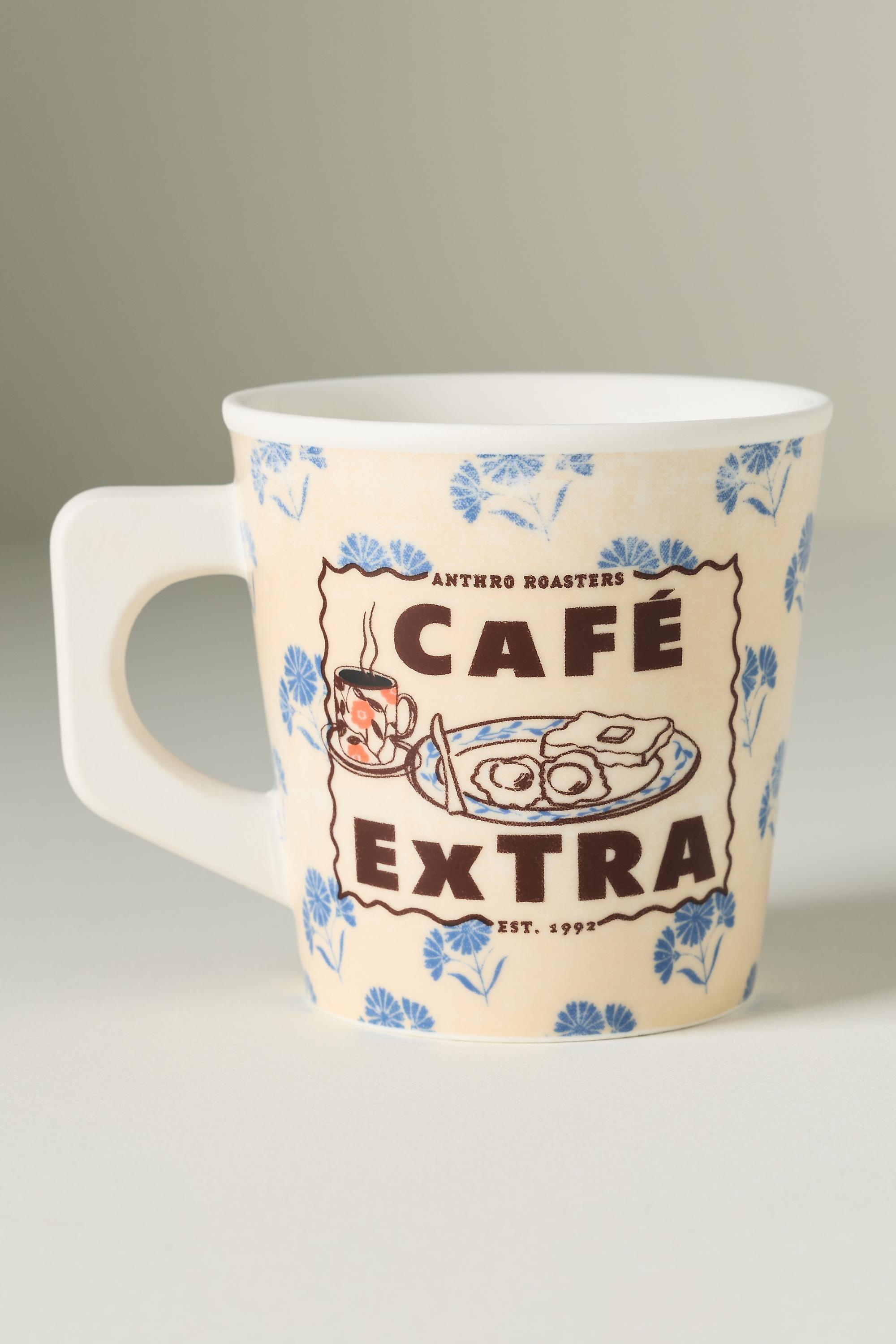 Glace Stoneware Mug, Cream, Black, medium
