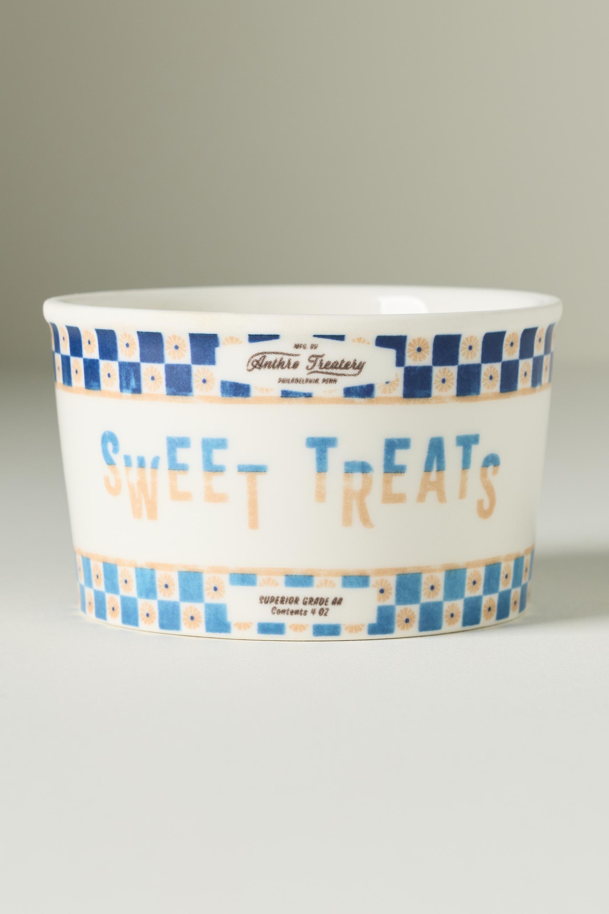 Glace Stoneware Ice Cream Bowl, Blue, Black, large image number 0