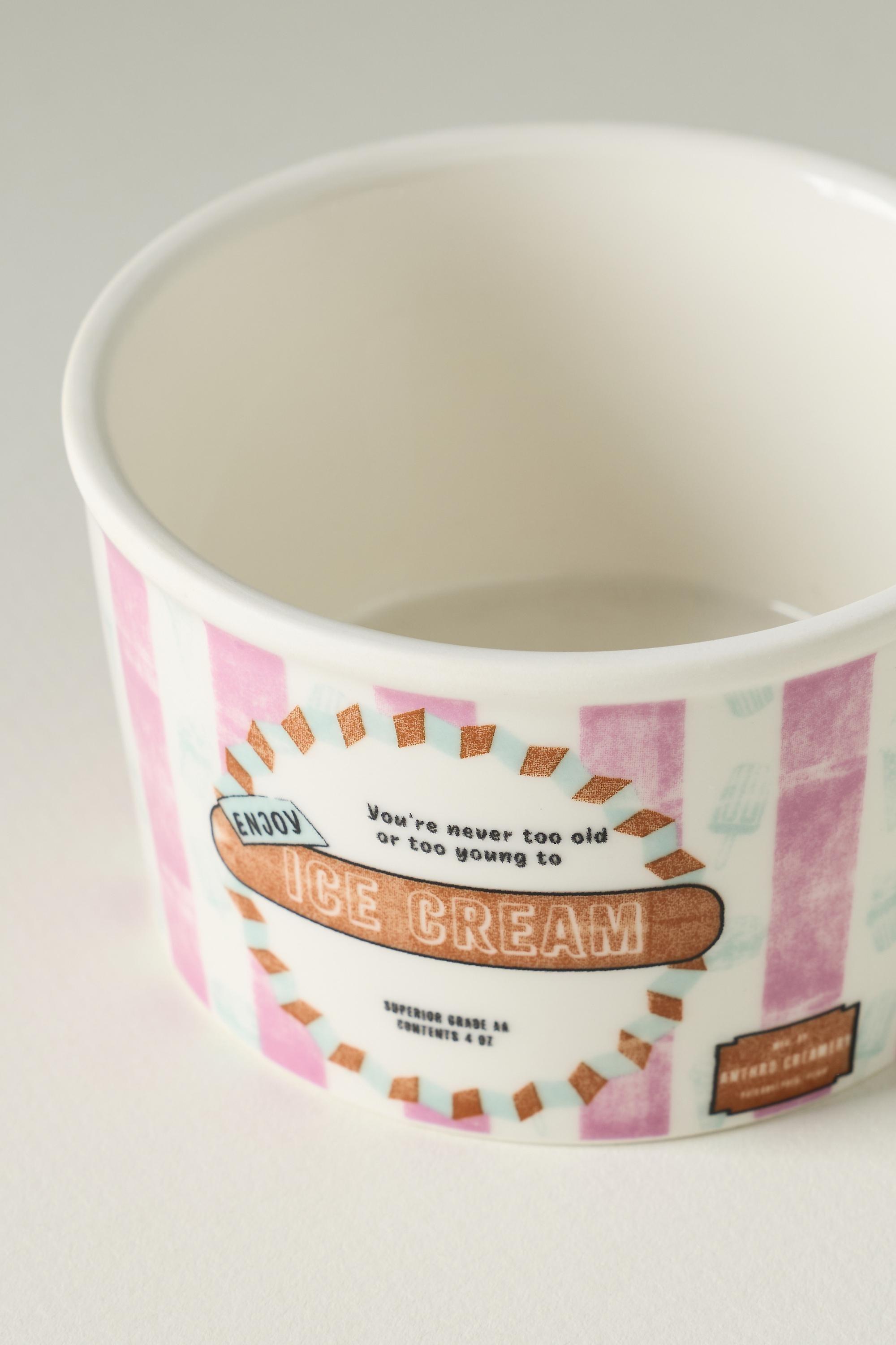 Glace Stoneware Ice Cream Bowl, Pink, Pink, large image number 3