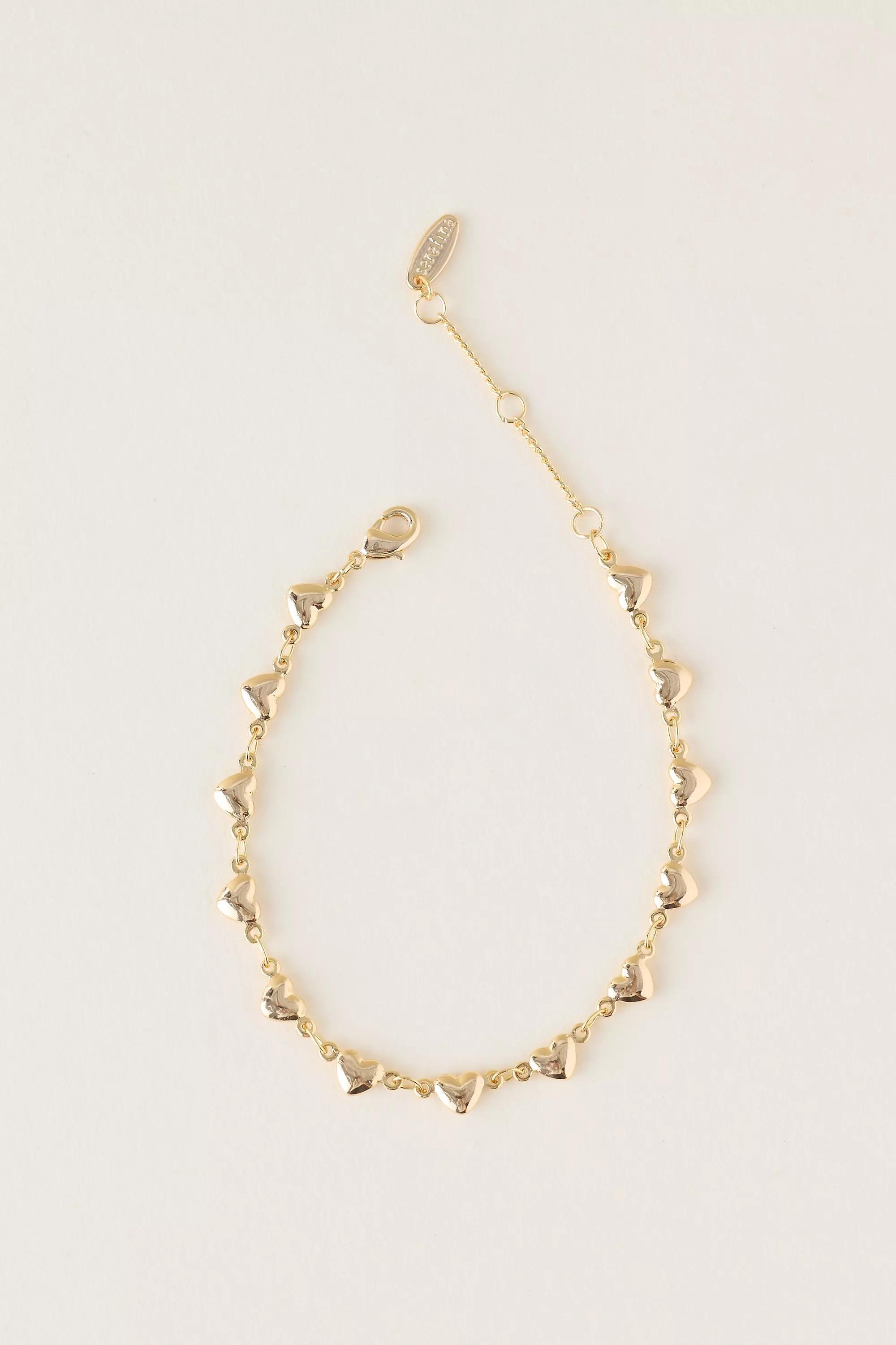 Water-Resistant Heart Bracelet, Gold, A501_0070, large image number 0