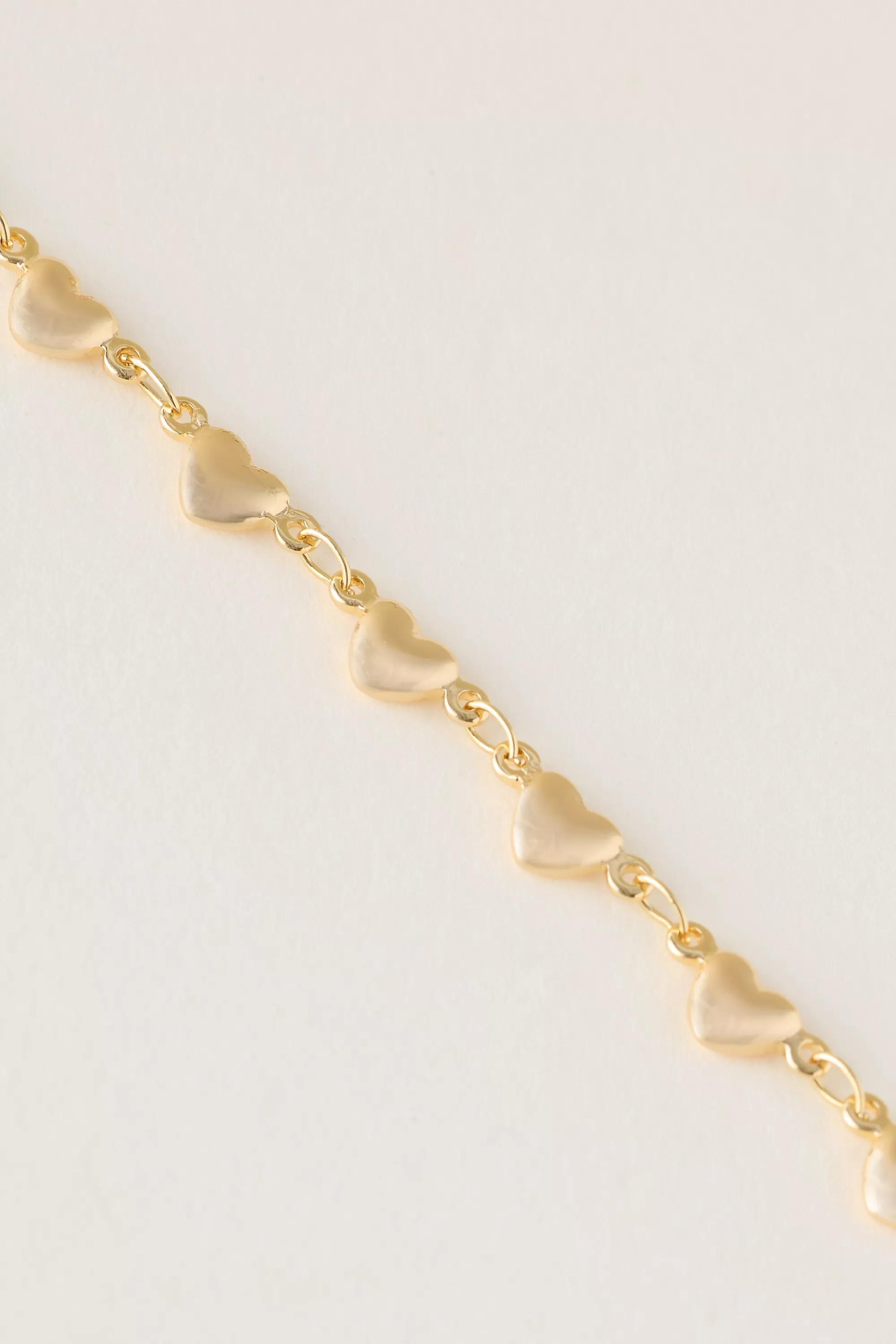 Water-Resistant Heart Bracelet, Gold, A501_0070, large image number 4