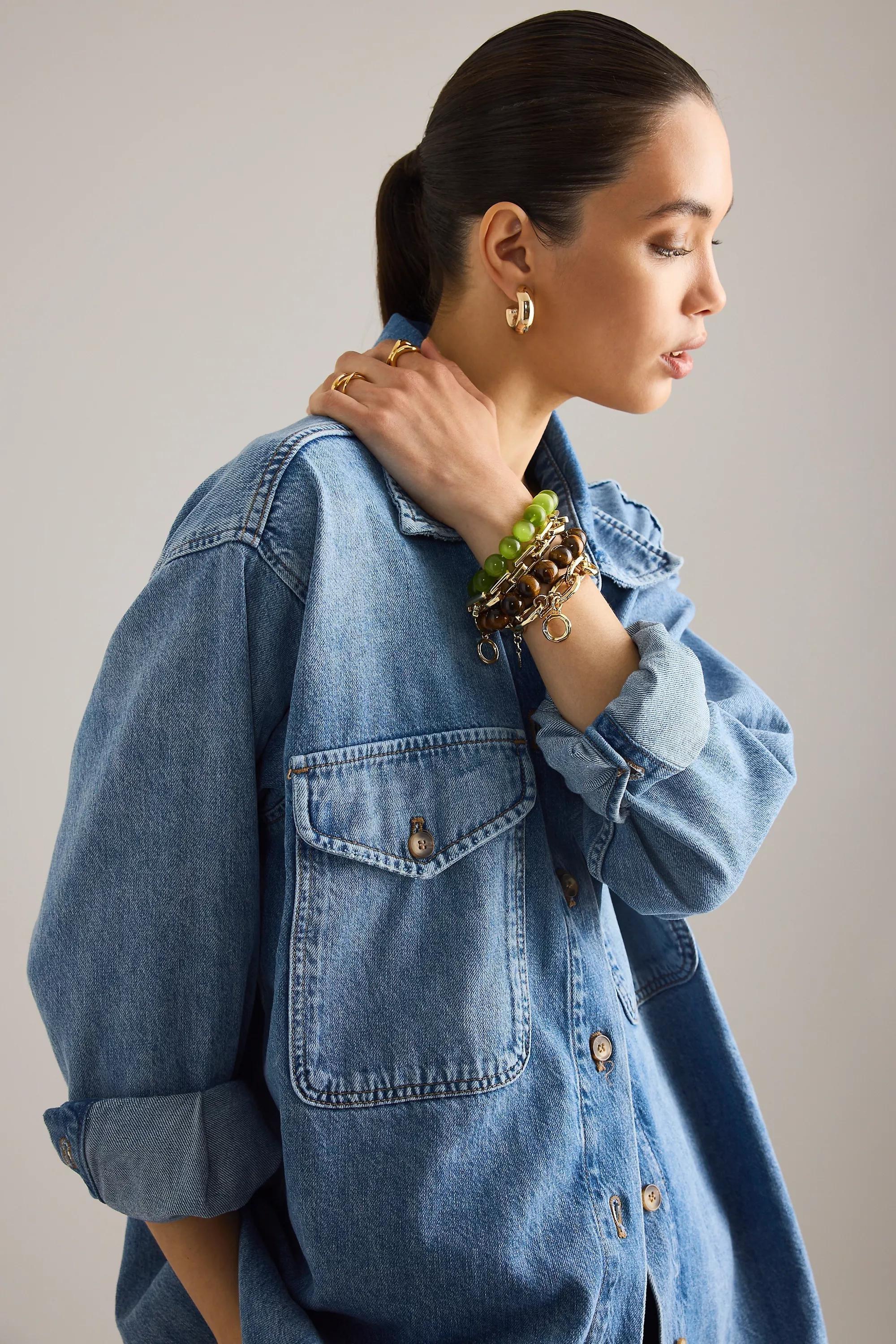 Chunky Beaded Bracelet, Yellow, A501_0034, large image number 4