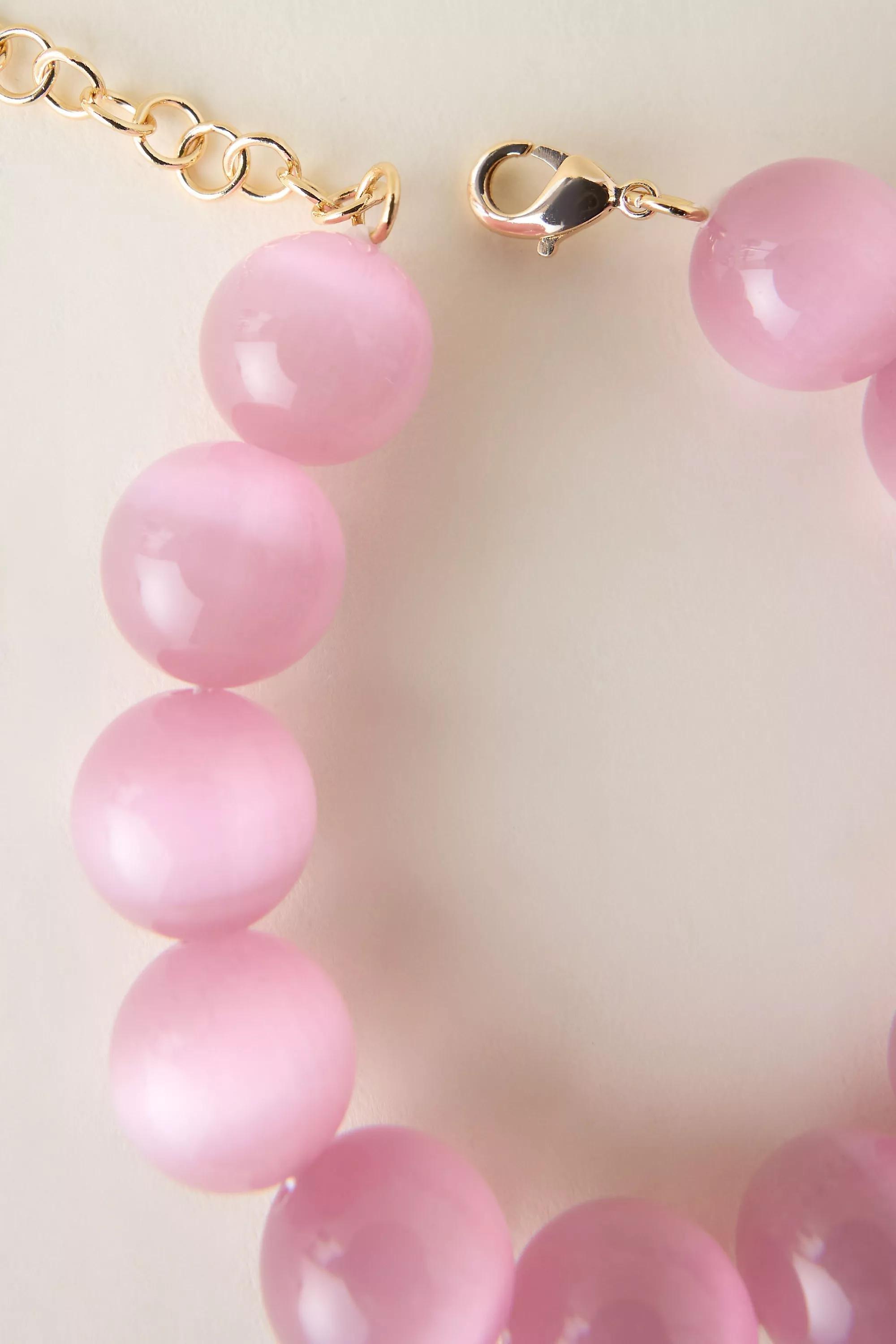 Chunky Beaded Bracelet, Pink, A501_0066, medium