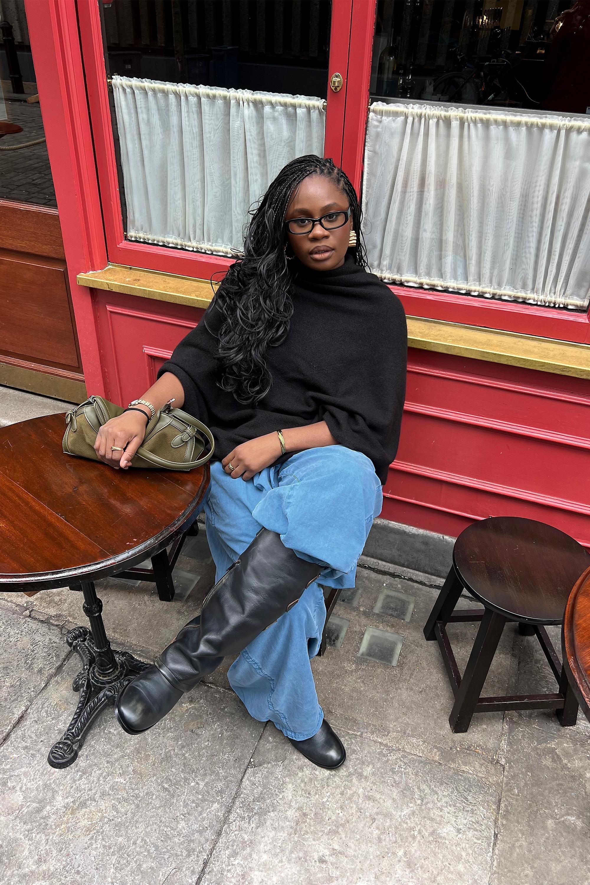 By Pilcro Rena Denim Balloon Trousers, Blue, A501_0040, large image number 2