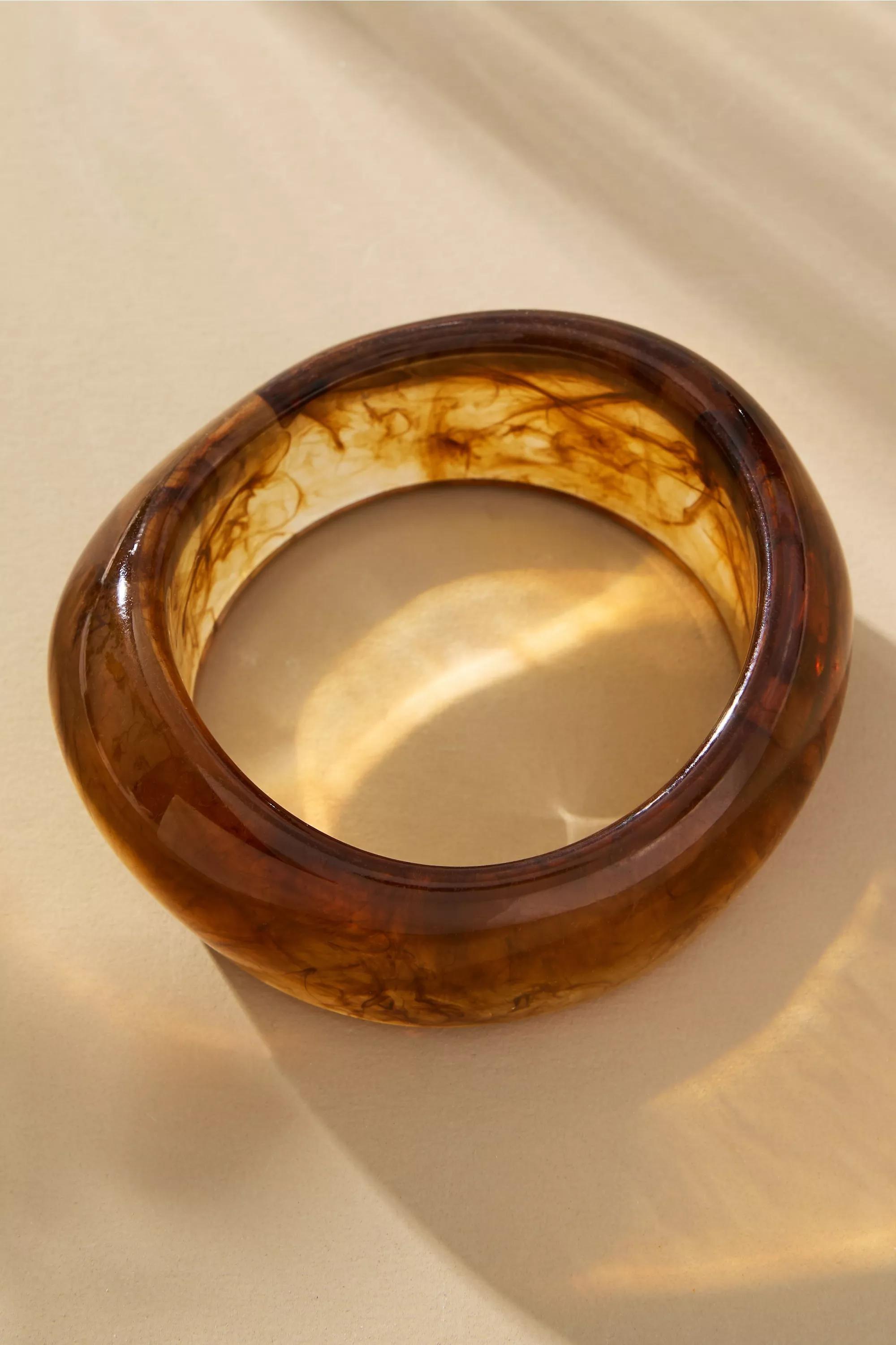 Chunky Resin Bangle Bracelet, Red, A501_0060, large image number 1