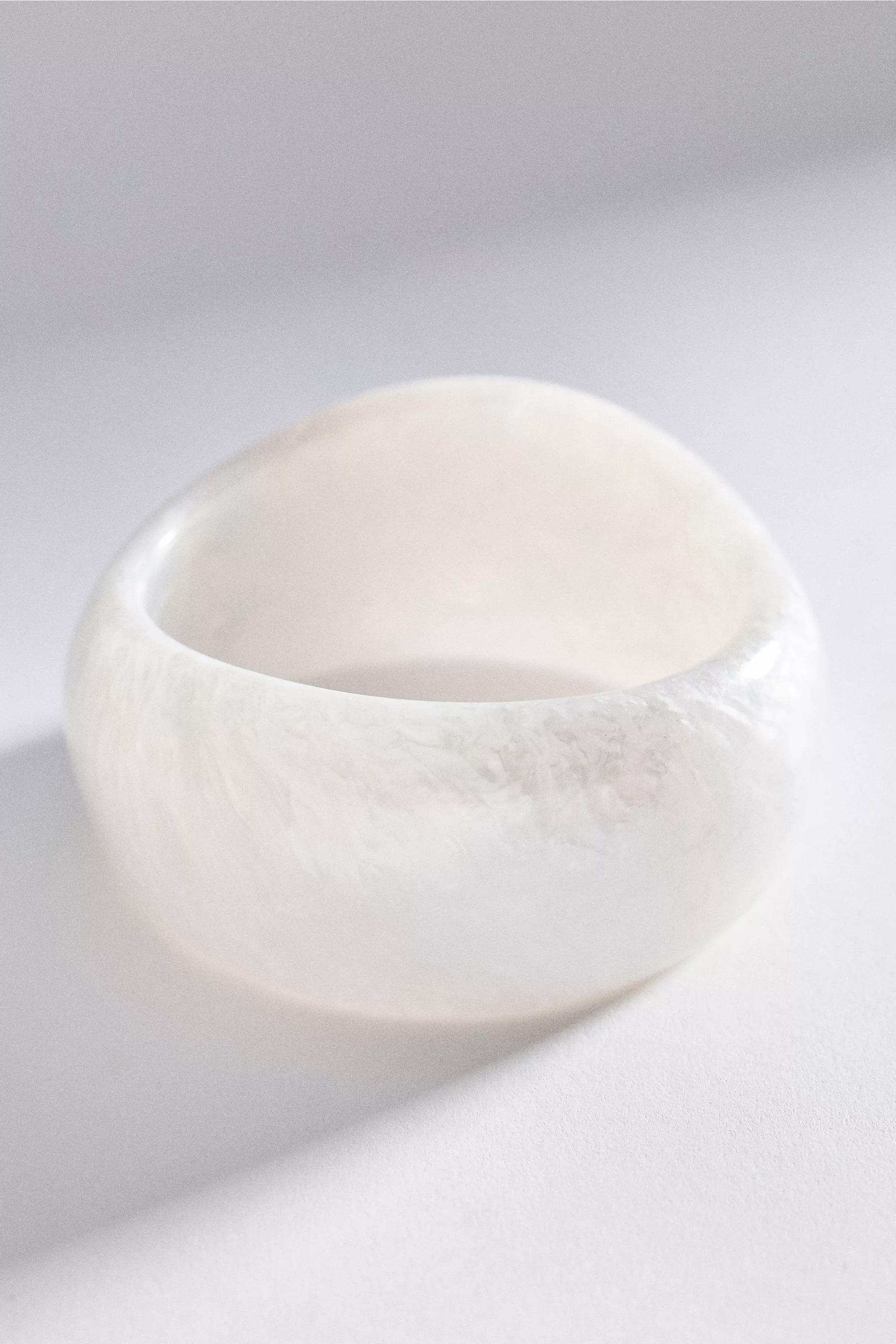 Chunky Resin Bangle Bracelet, White, A501_0879, medium