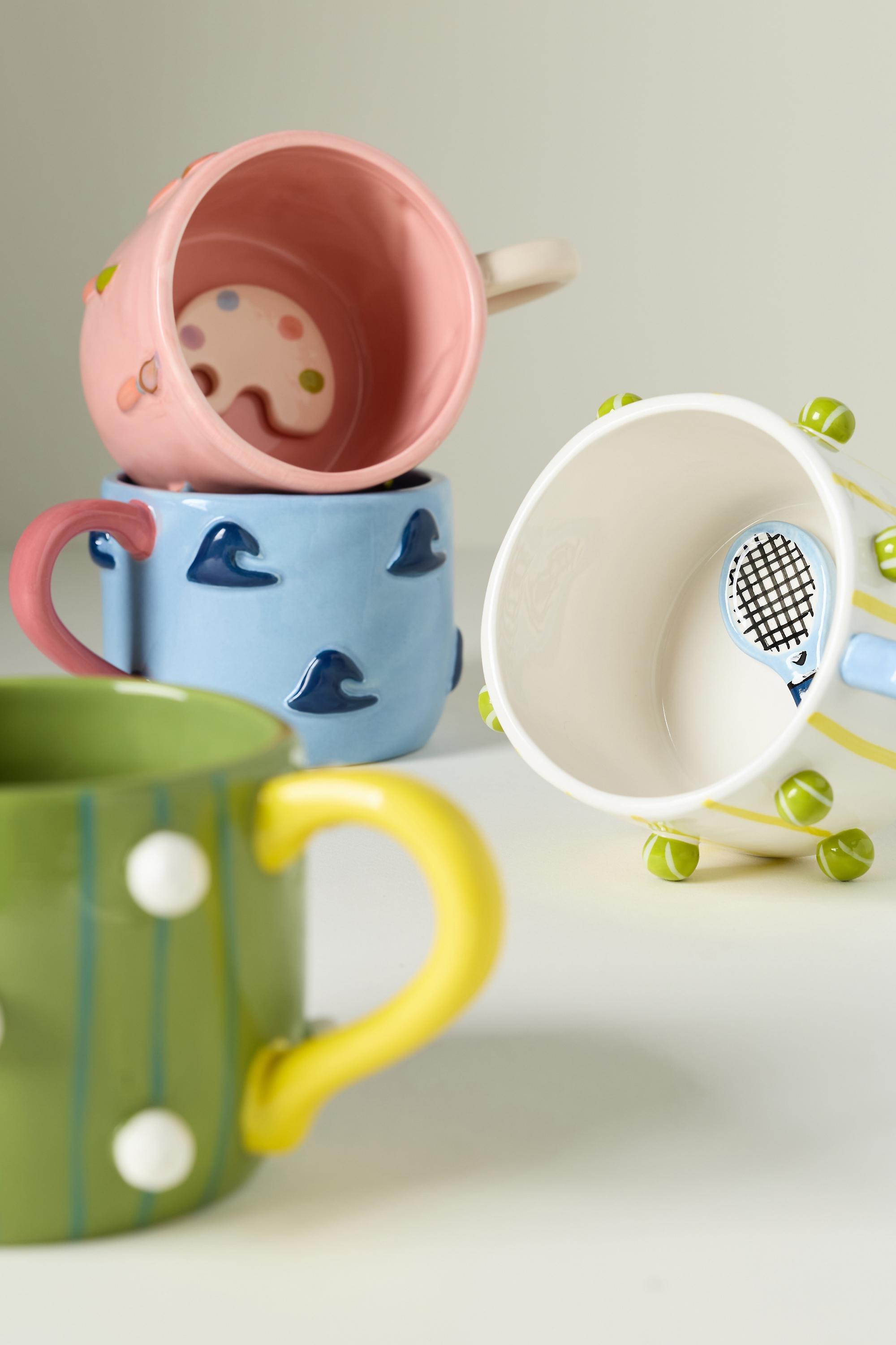 Winged Pupa Stoneware Hobby Mug, White, White, large image number 2