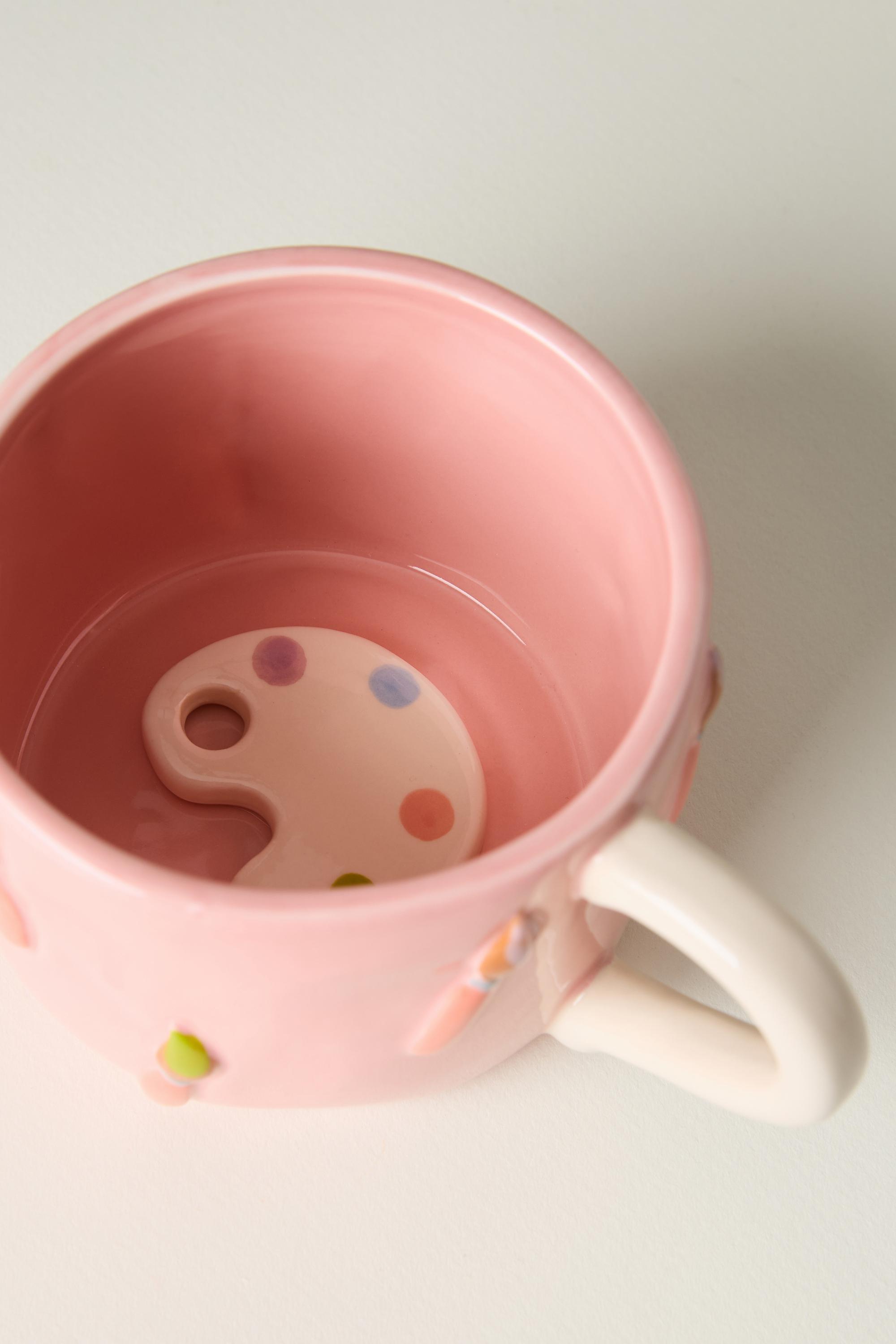 Winged Pupa Stoneware Hobby Mug, Pink, Pink, large image number 3
