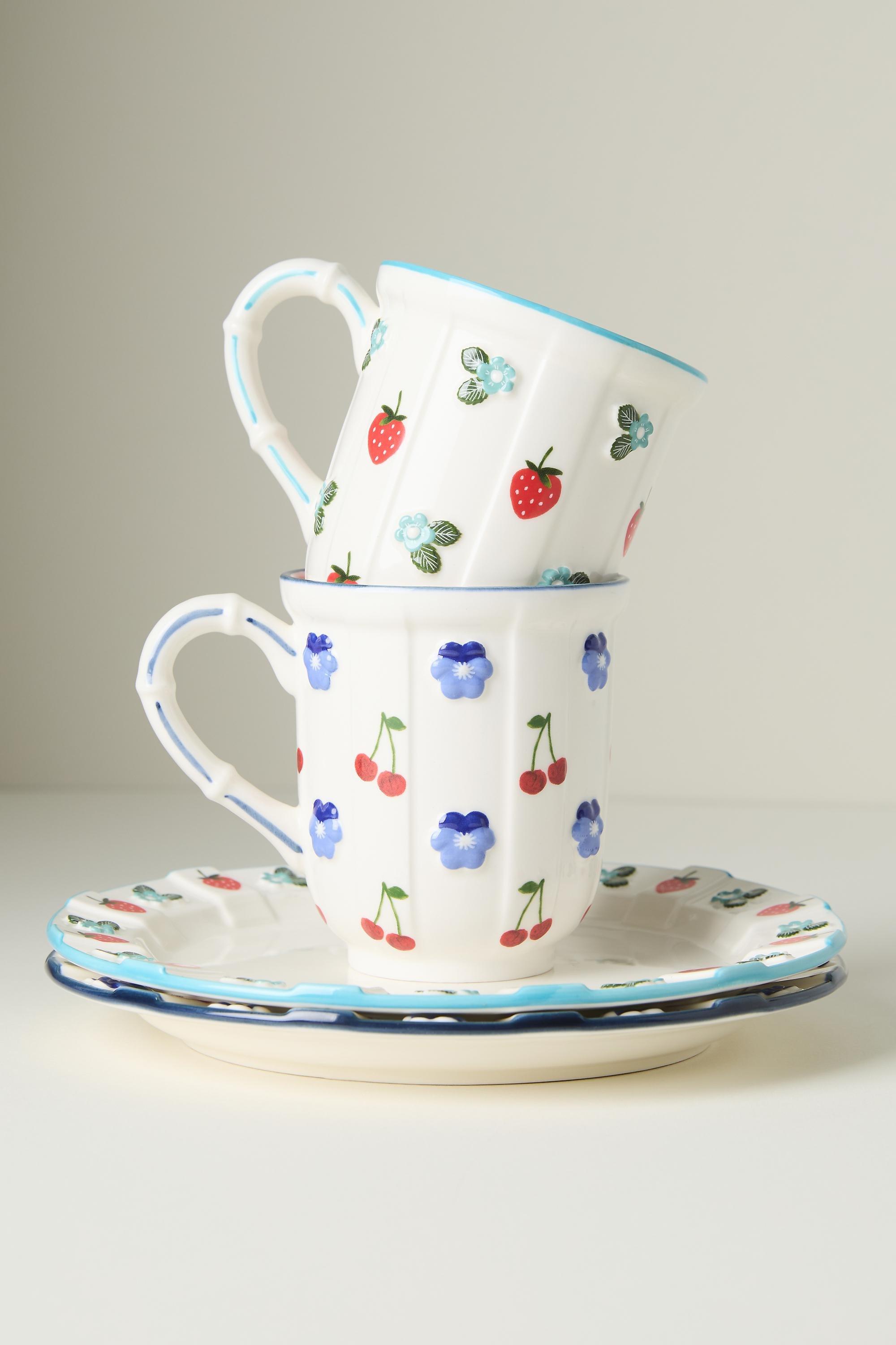 Tilly Stoneware Mug, Blue, Turquoise, large image number 4