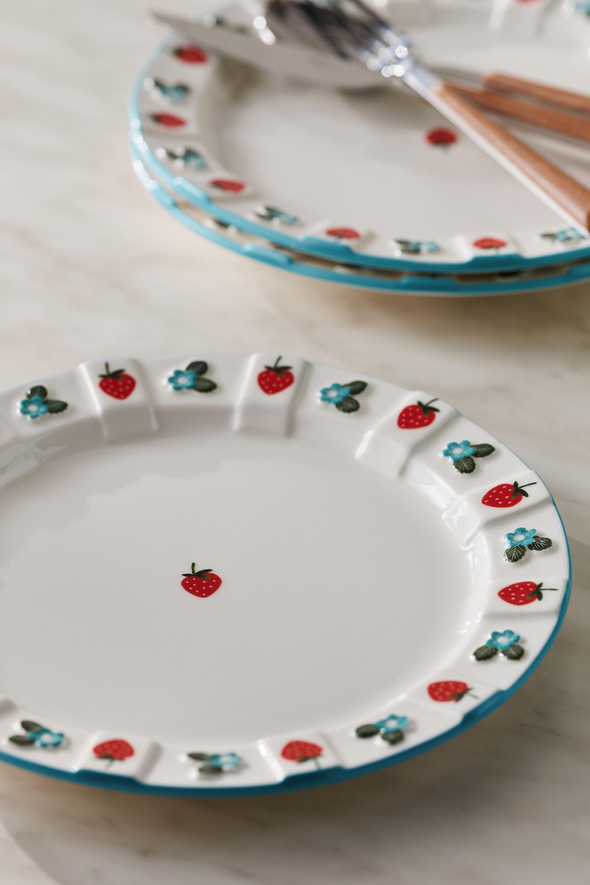 Tilly Stoneware Dessert Plate, Blue, Turquoise, large image number 0