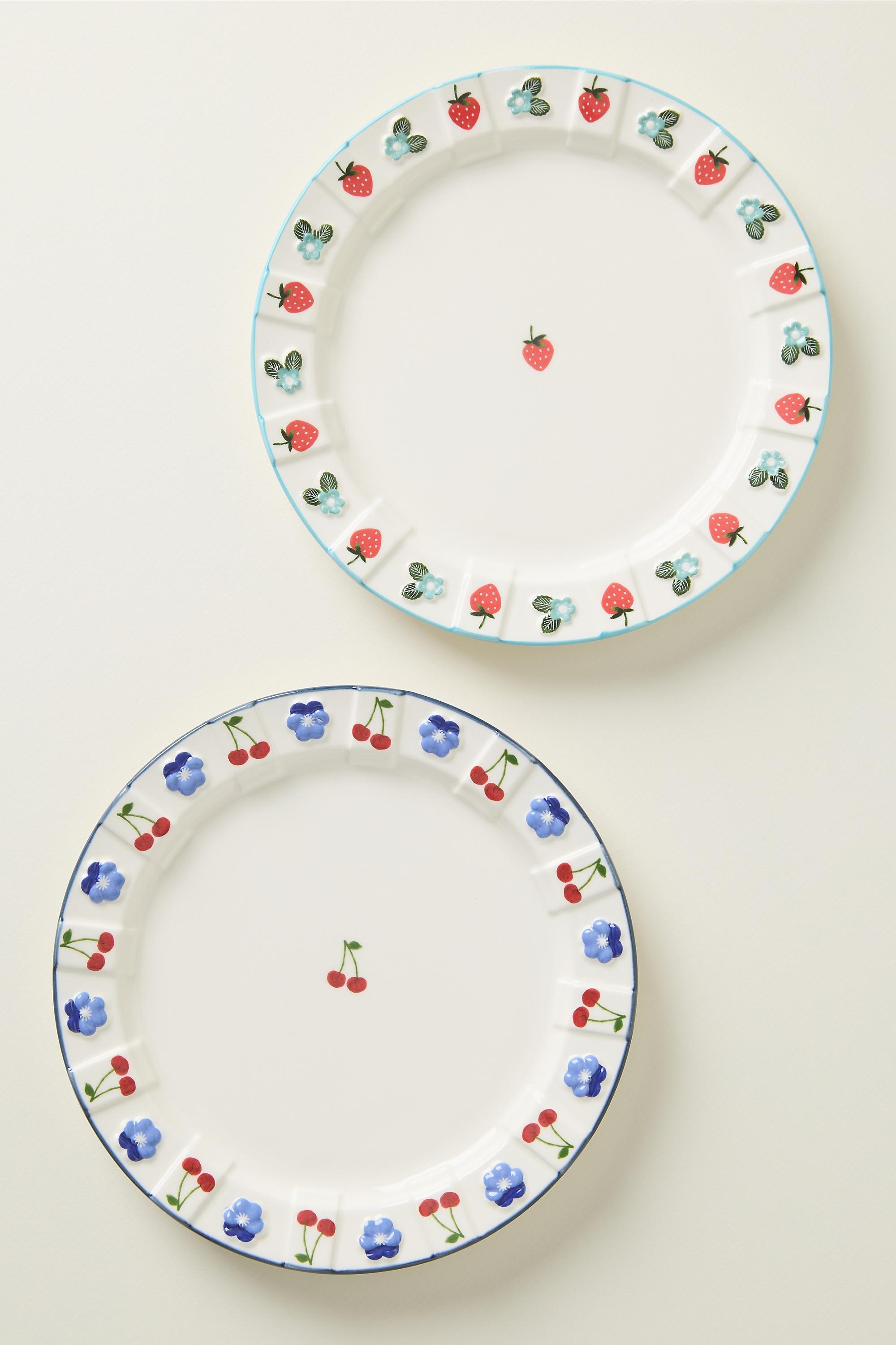 Tilly Stoneware Dessert Plate, Blue, Turquoise, large image number 2