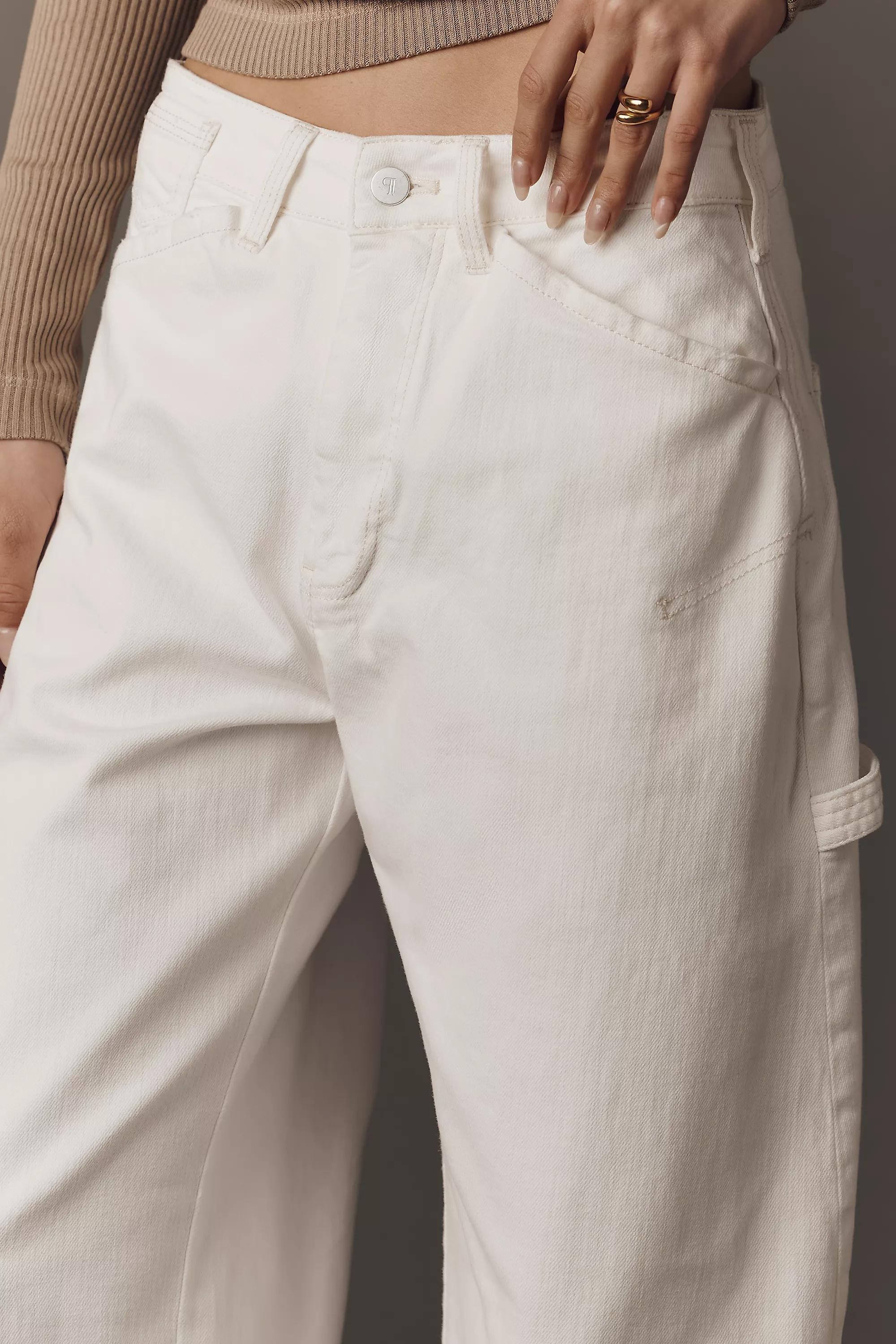 The Kayden High-Rise Cuffed Tapered Jeans By Pilcro, White, A501_0010, large image number 3