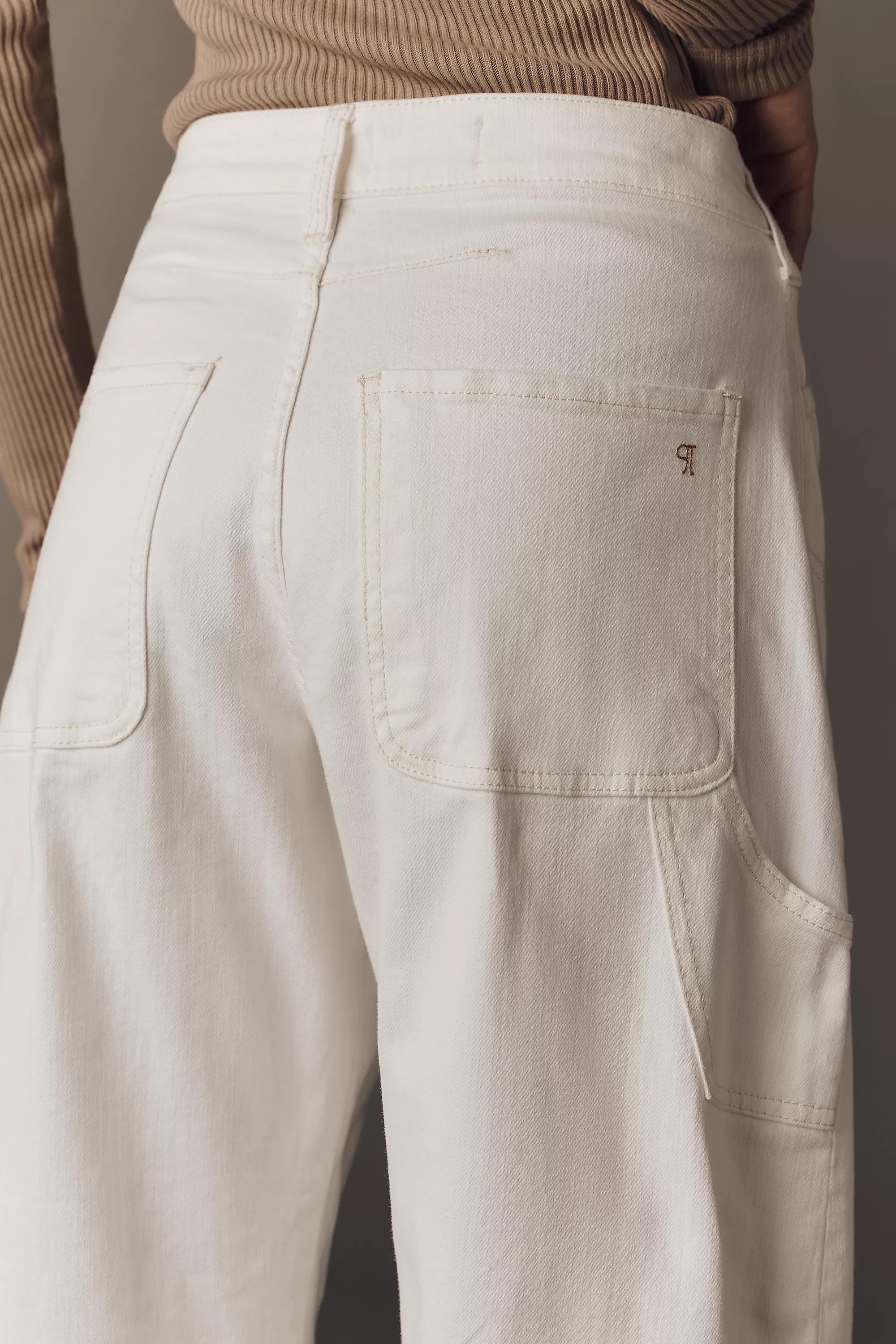 The Kayden High-Rise Cuffed Tapered Jeans By Pilcro, White, A501_0010, large image number 5