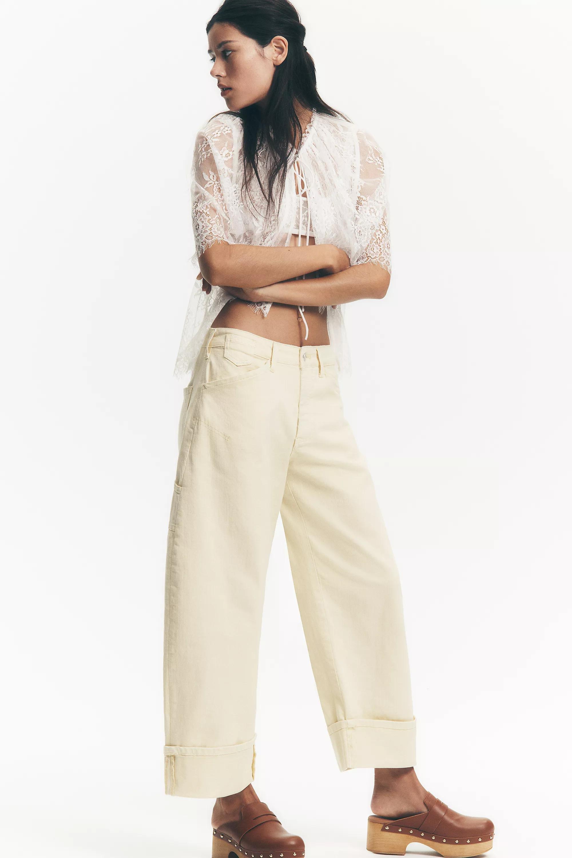 By Pilcro The Kayden High-Rise Cuffed Tapered Jeans Yellow, A501_0072, large image number 4