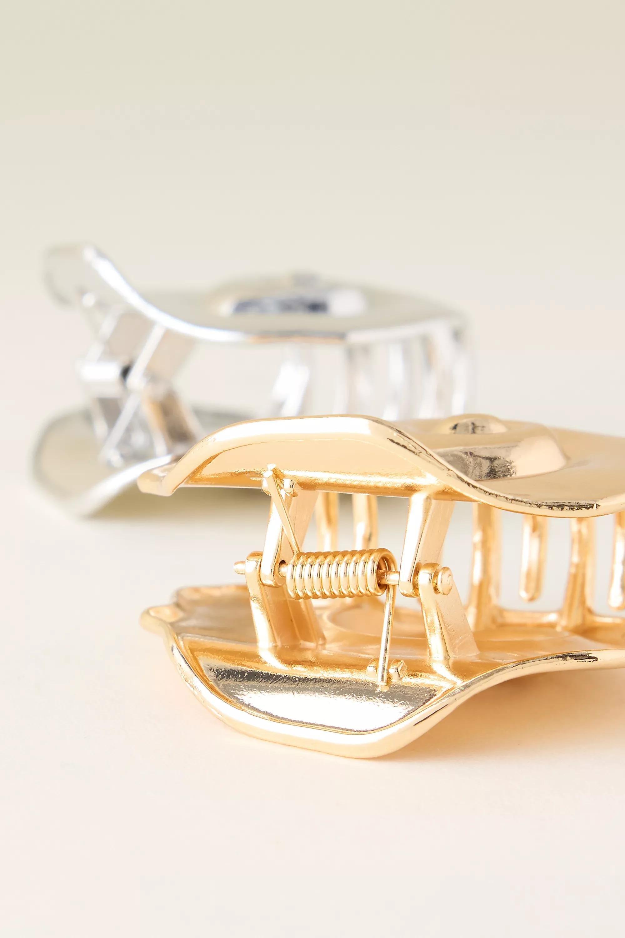 Fossil Metal Hair Claw Clips, Set Of 2, Multicolour, A501_0000, large image number 3