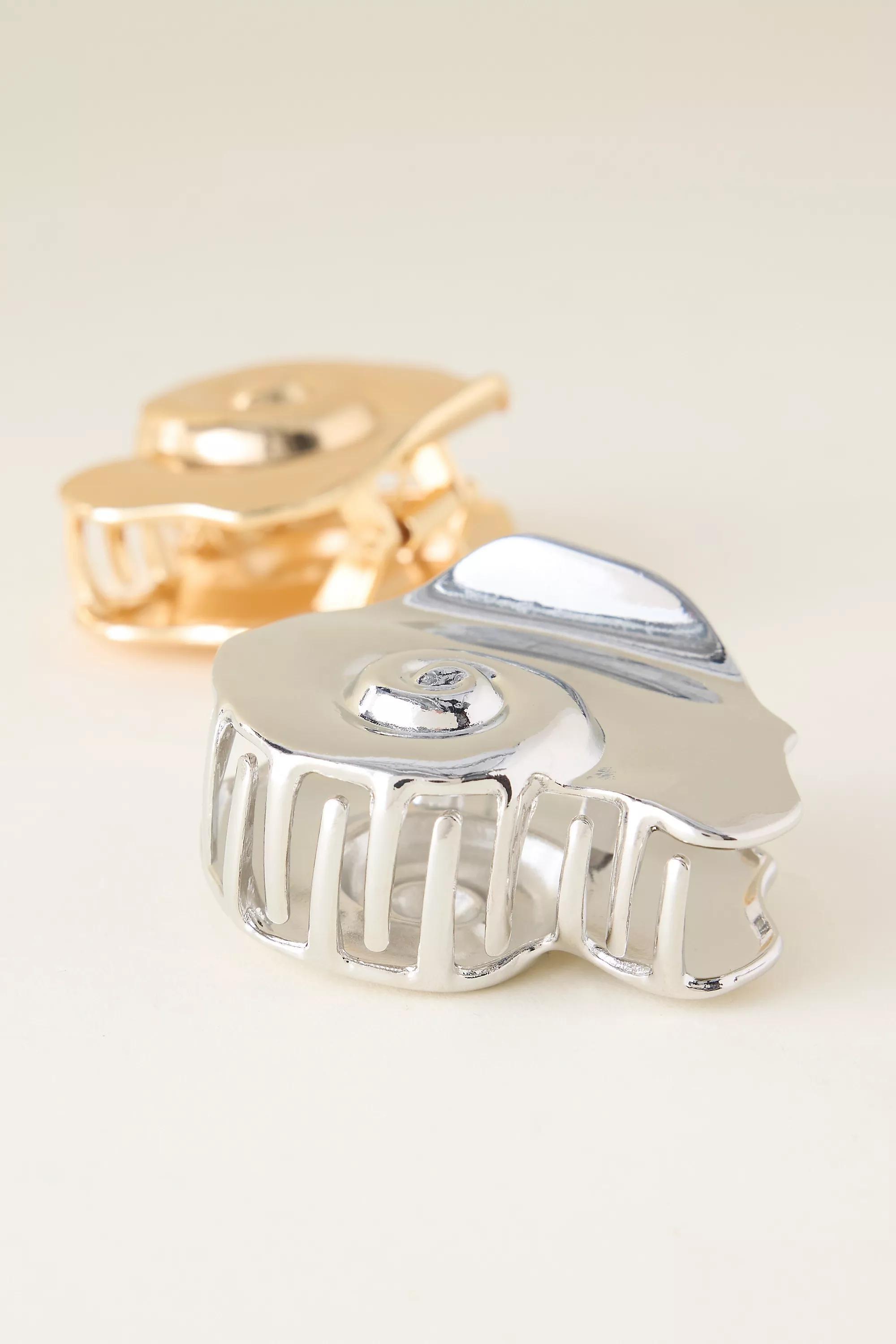 Fossil Metal Hair Claw Clips, Set Of 2, Multicolour, A501_0000, large image number 4