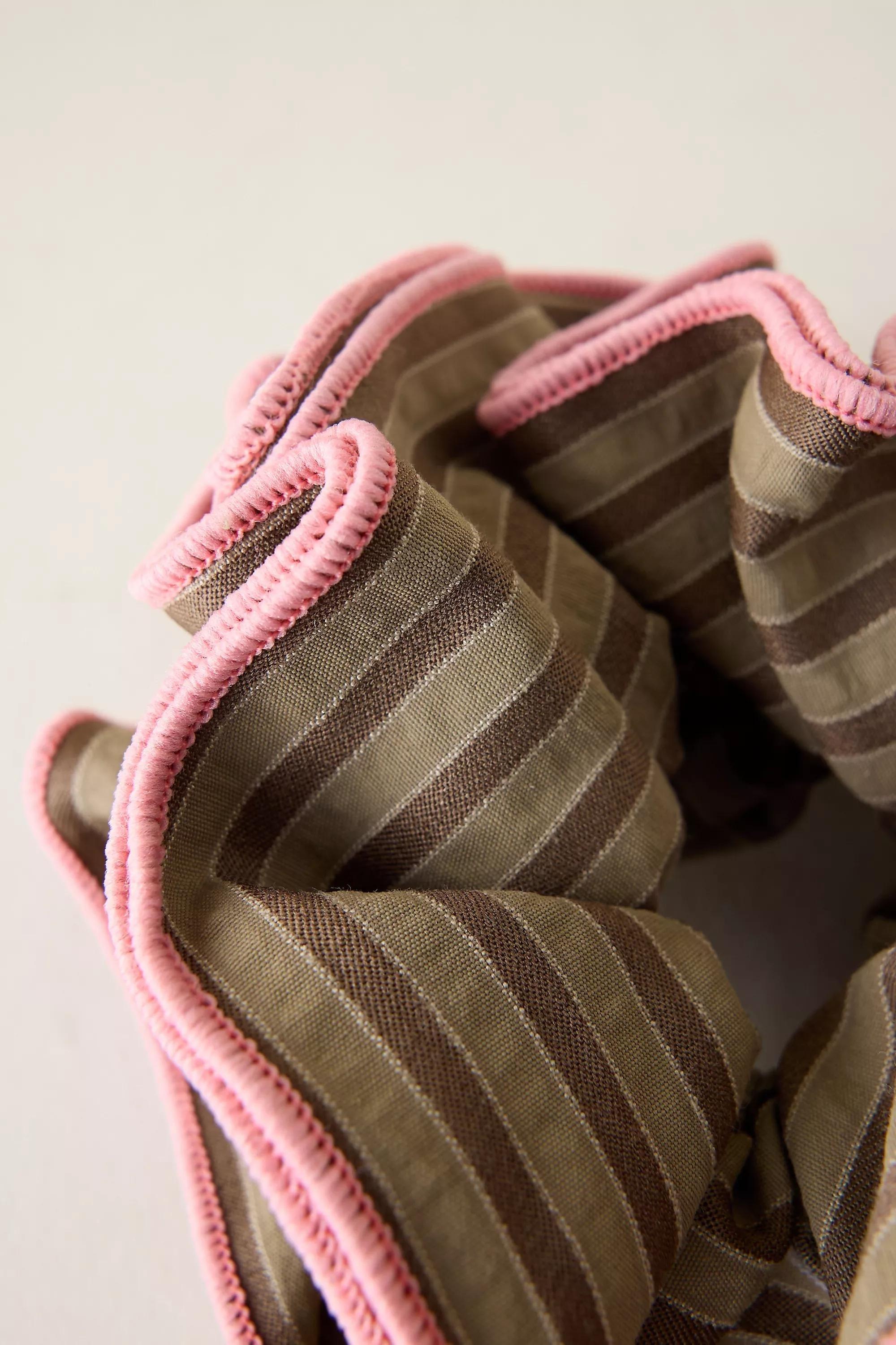 Stripe Oversized Scrunchie, Brown, A501_0020, large image number 1