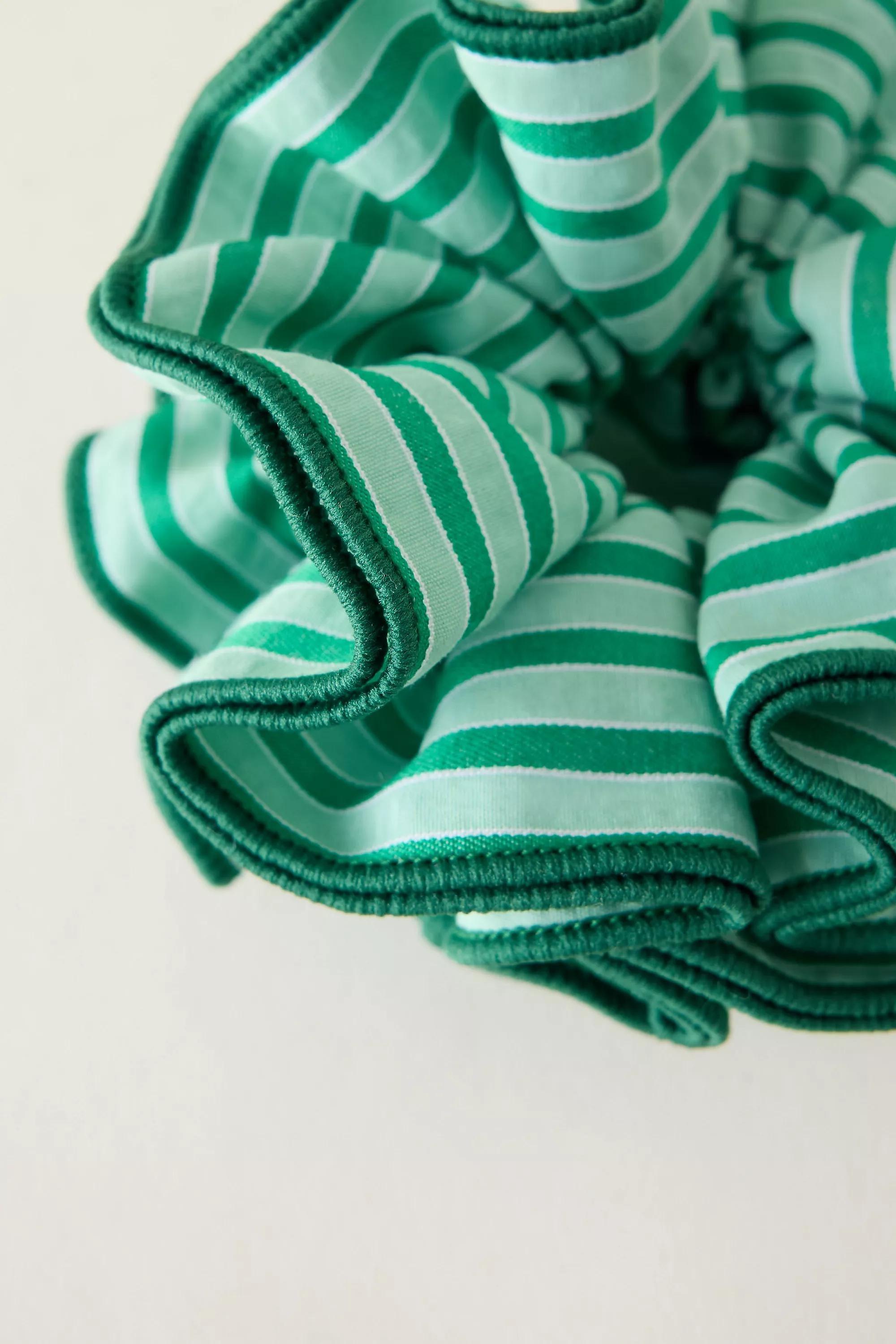 Stripe Oversized Scrunchie, Green, A501_0030, medium
