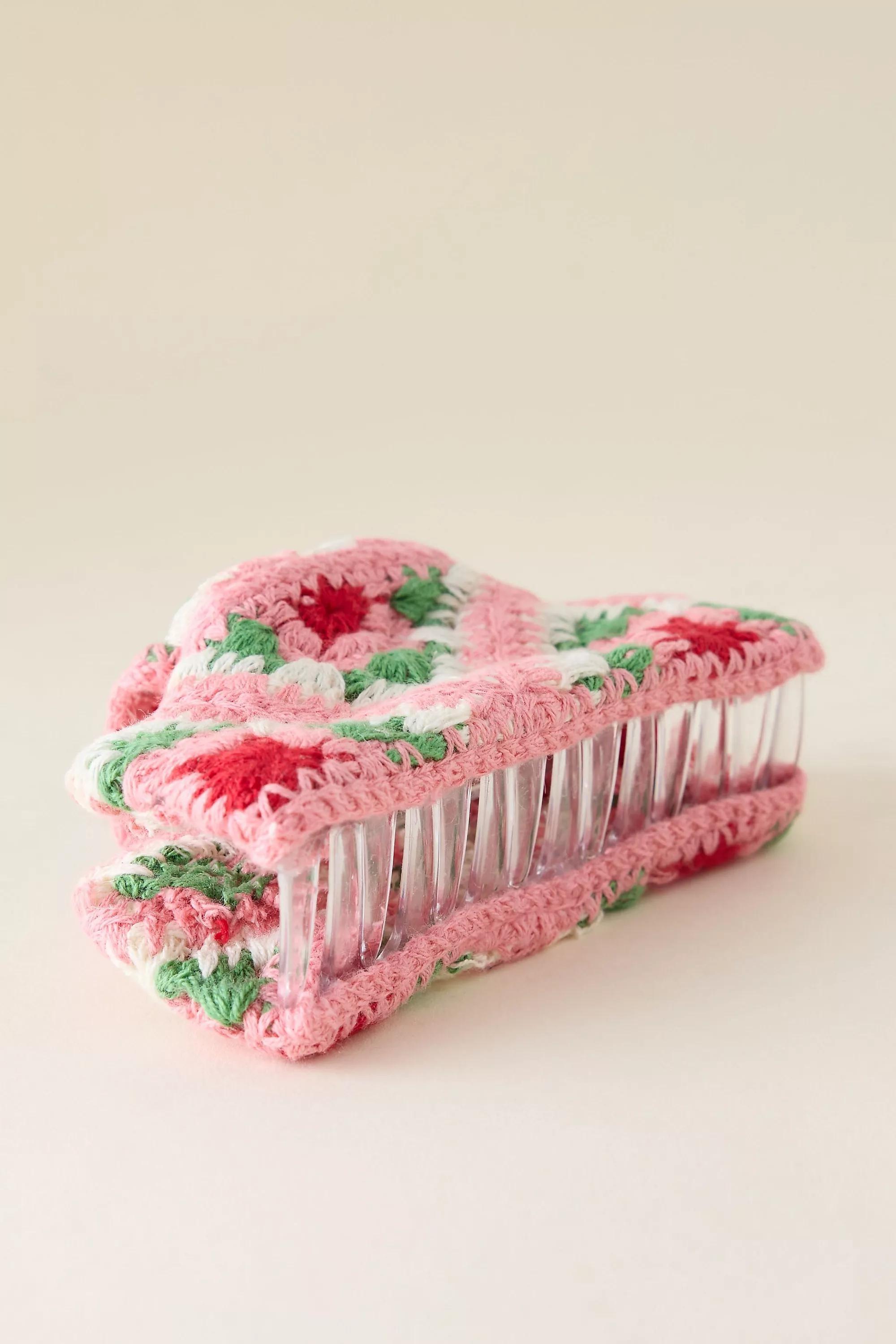 Crochet Claw Clip, Pink, A501_0066, large image number 0