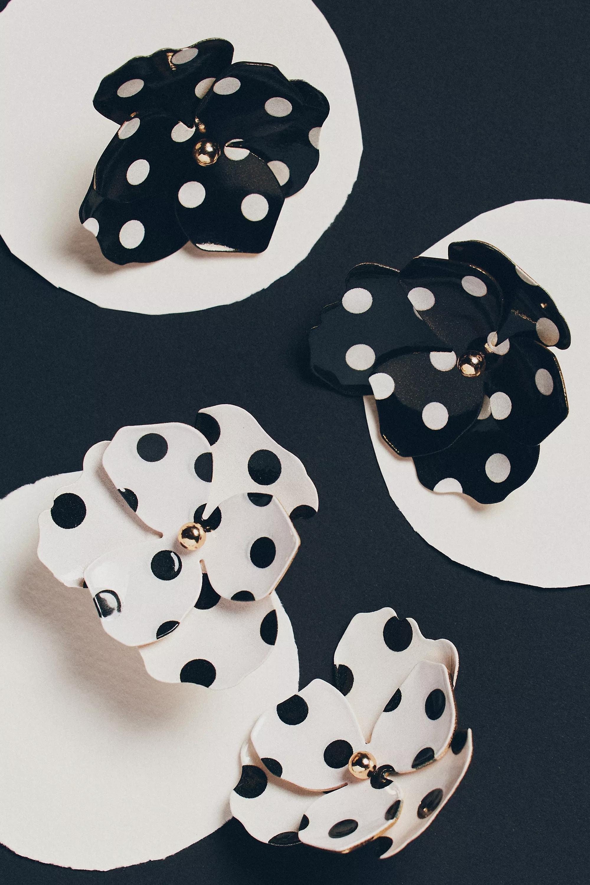 By Maeve Floral Polka Dot Earrings, White, A501_0010, large image number 1