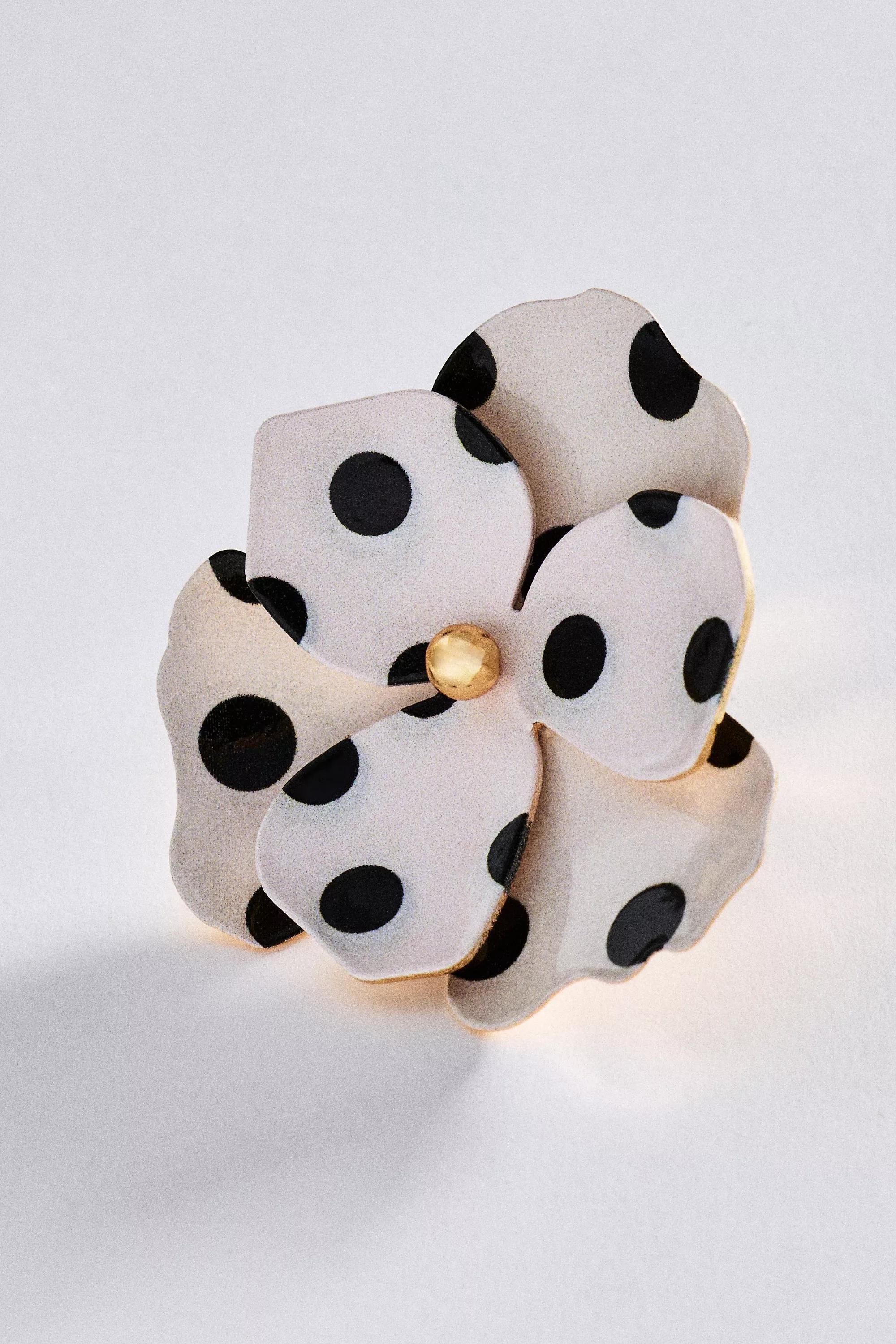 By Maeve Floral Polka Dot Earrings, White, A501_0010, large image number 2