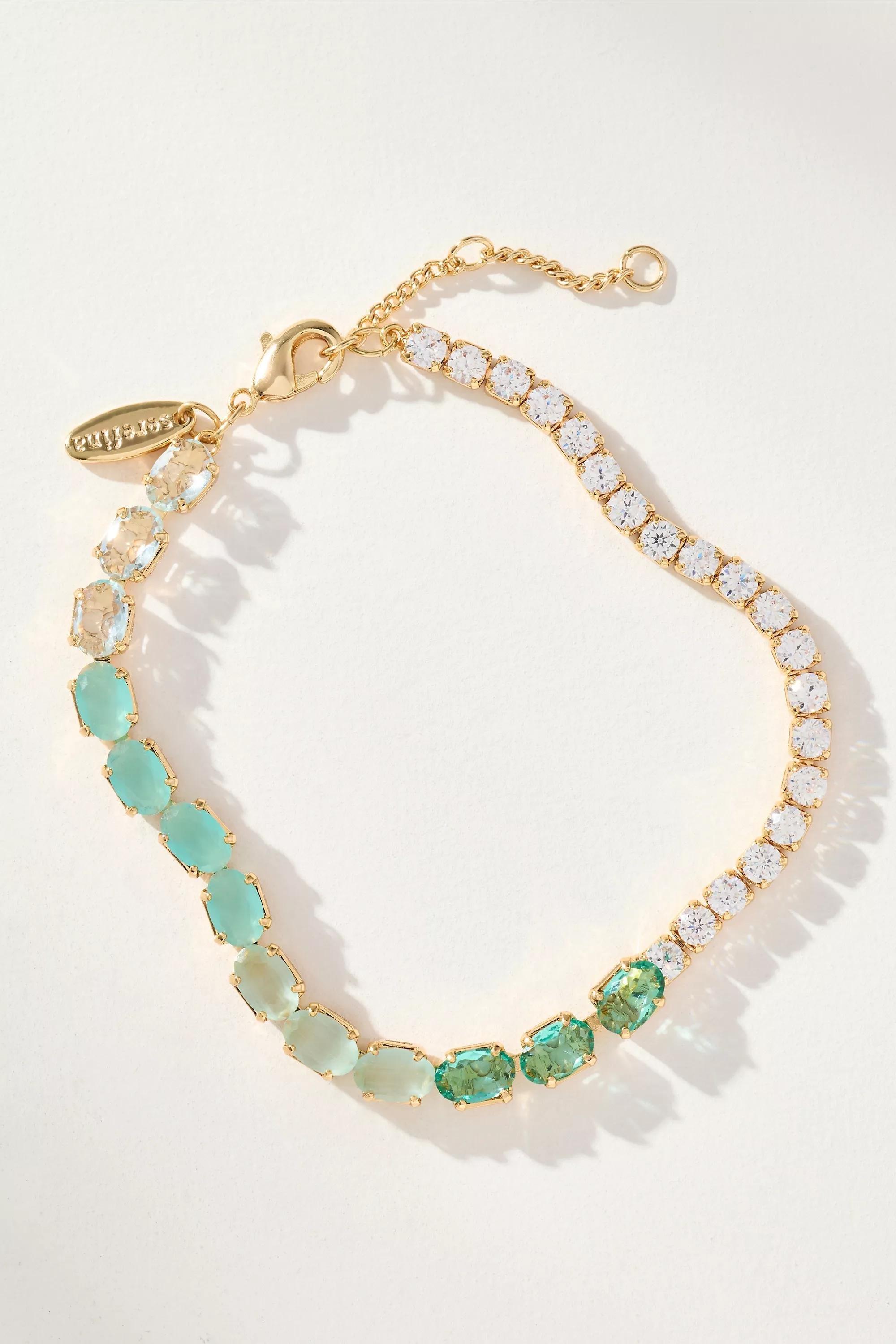 By Anthropologie Colourful Crystal Stone Bracelet, Blue, A501_0040, large image number 0