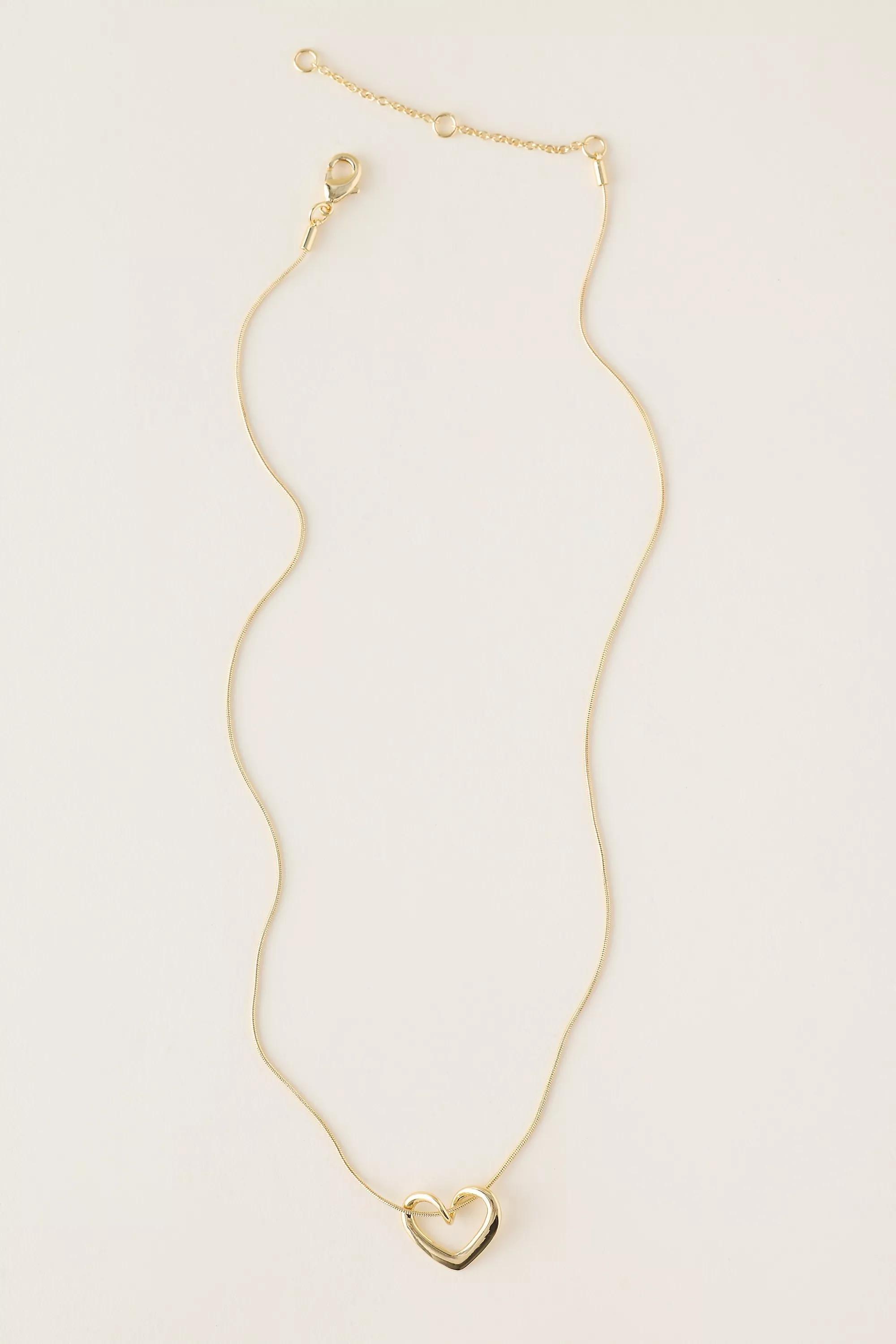 Entwined Heart Pendant Necklace, Gold, A501_0070, large image number 0