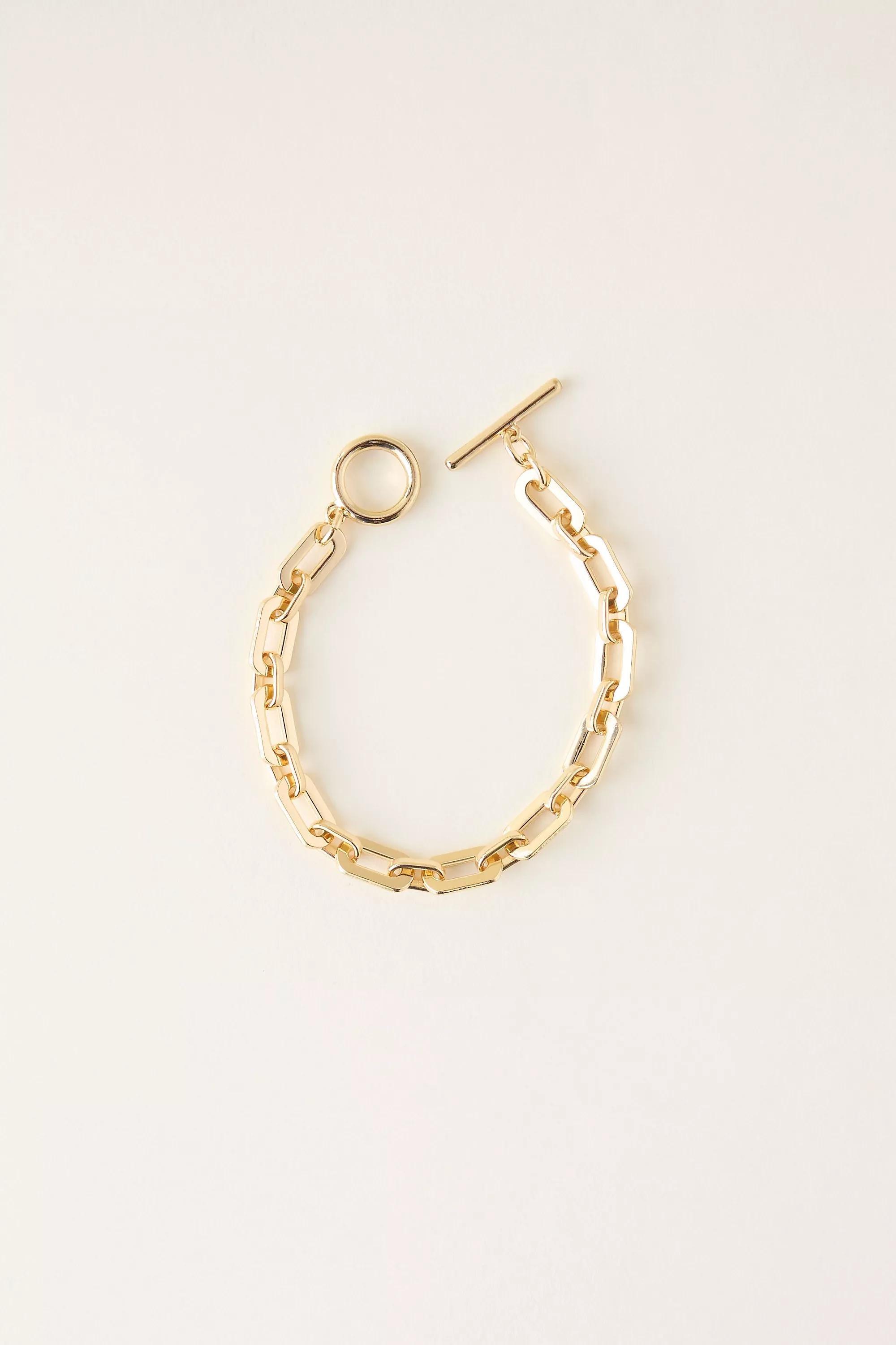 Link Chain Bracelet, Gold, A501_0070, large image number 0